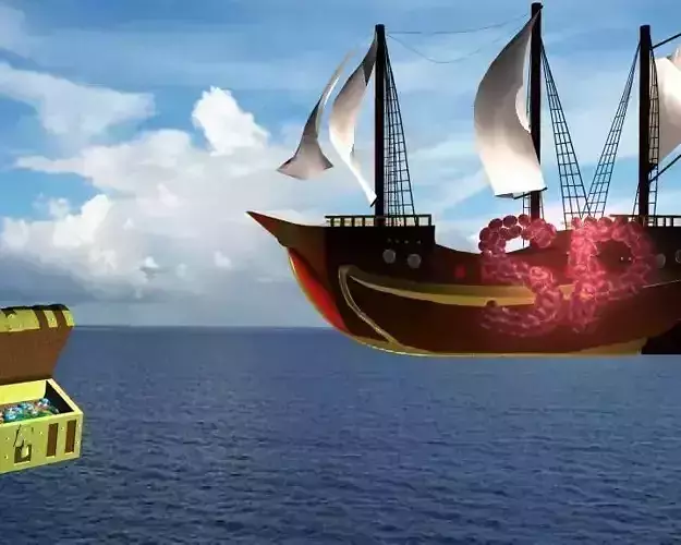 Basic Pirate Ship Low-poly 3D model