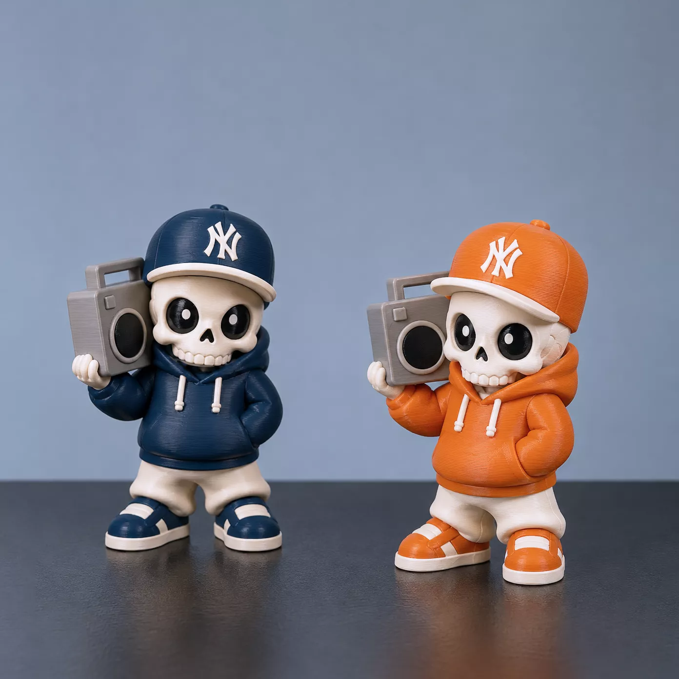 Skull Boombox Figure - Hip Hop Skeleton Decor 3D print model