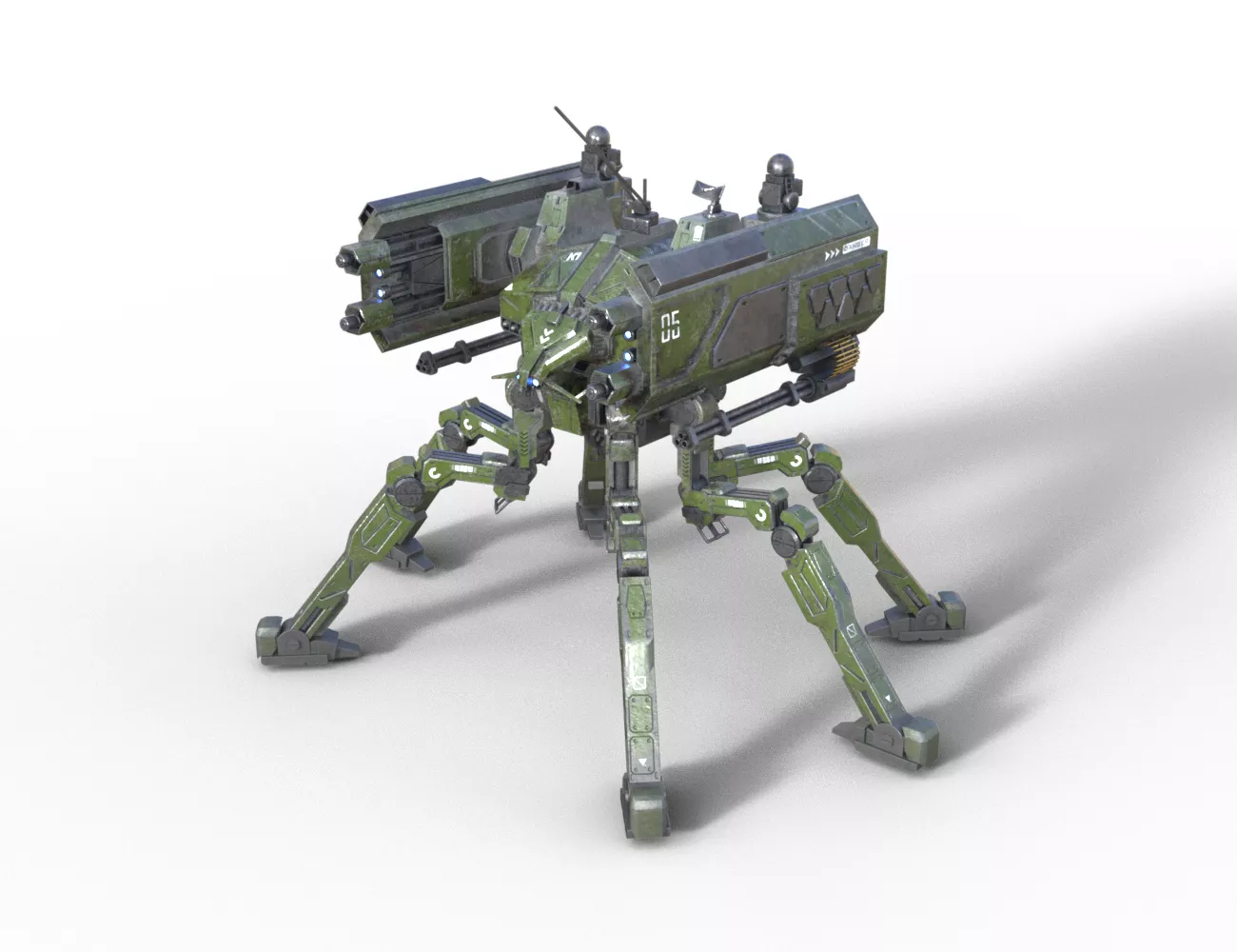 Wardroid Mech Low-poly 3D model