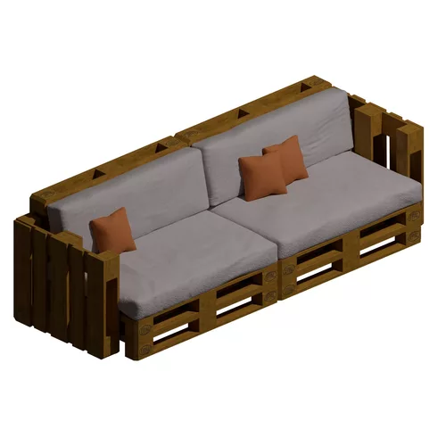 Modular Wooden Pallet Sofa with Cushions