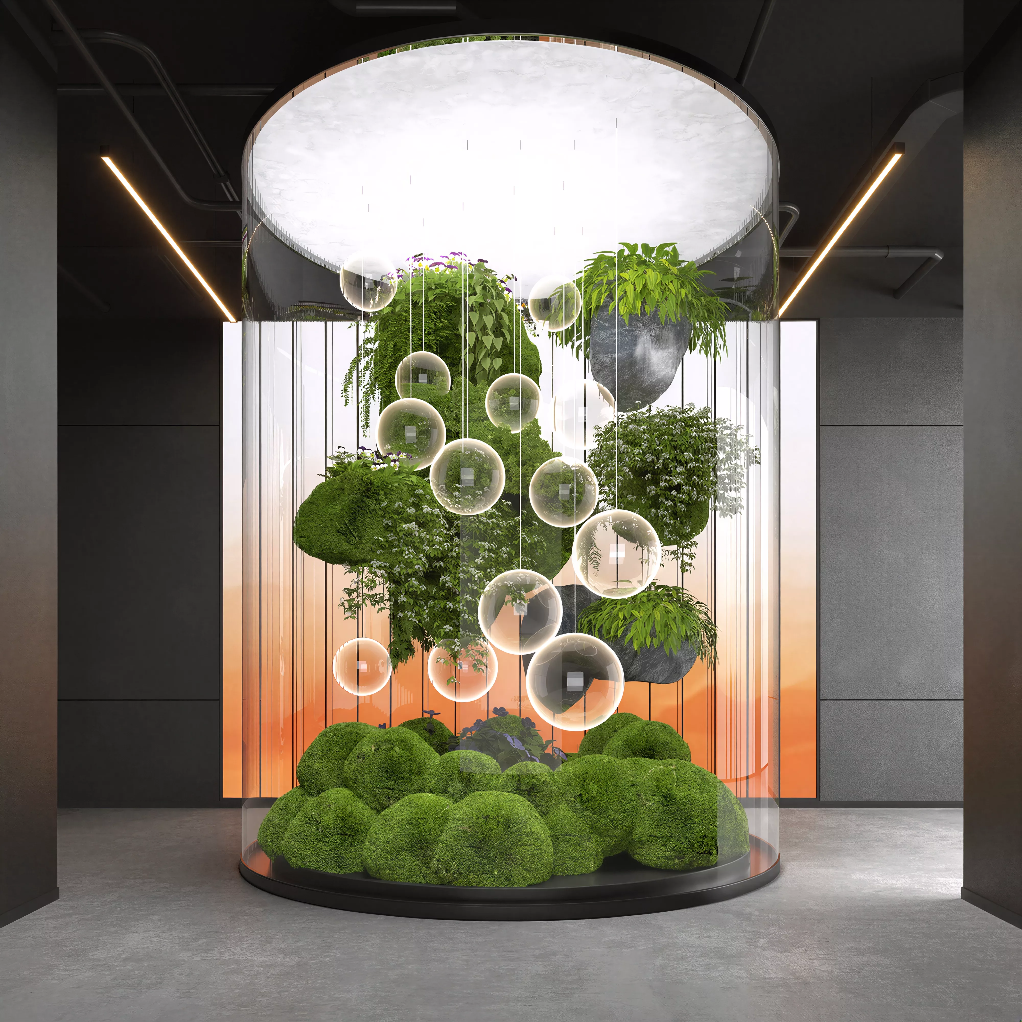 Modern Biophilic Hanging Garden Mall Atrium 3D Model 3D model