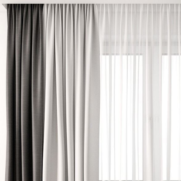 Curtain curtains 3D model_3