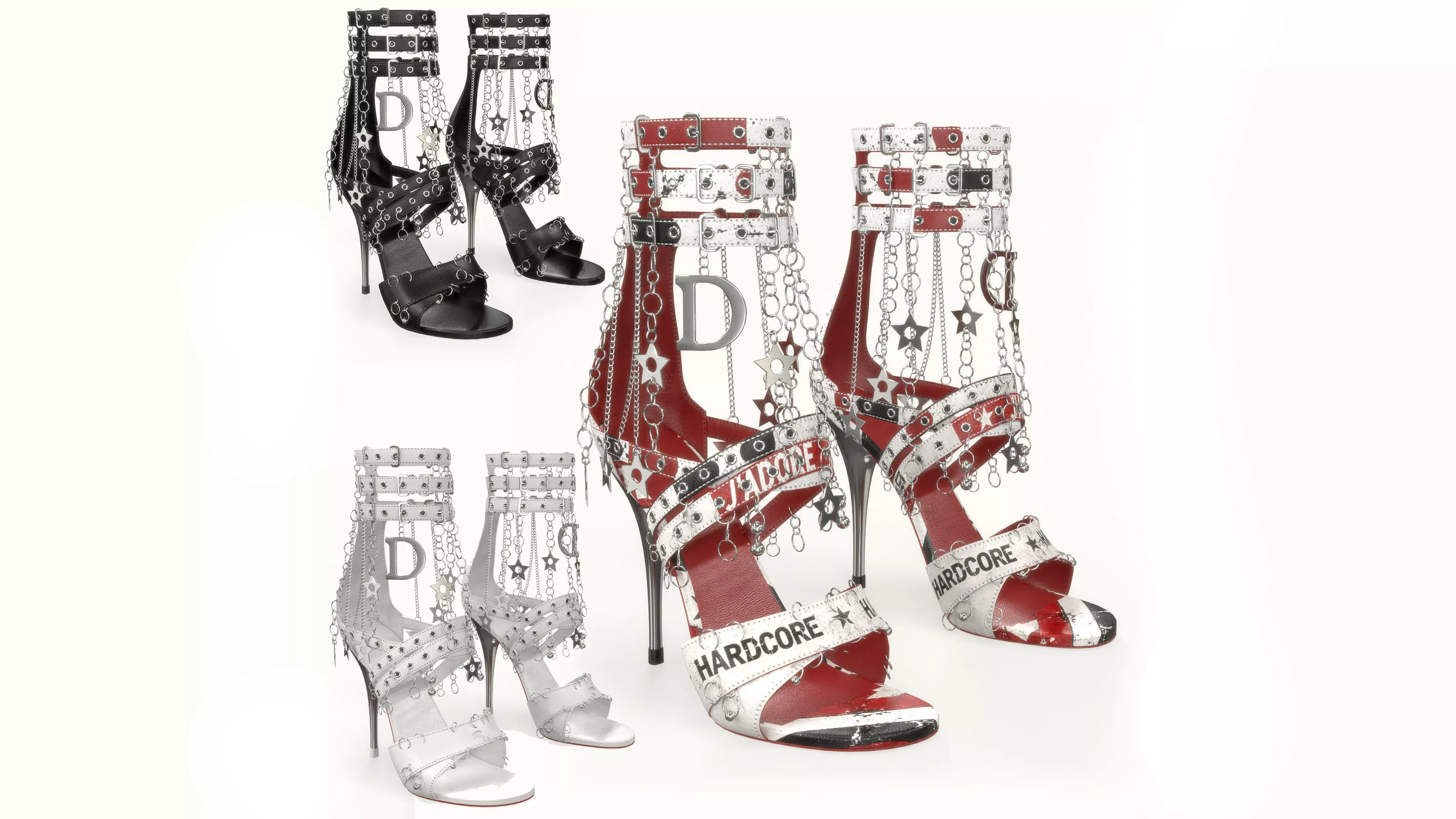 Hardcore Piercing Heels Low-poly 3D model