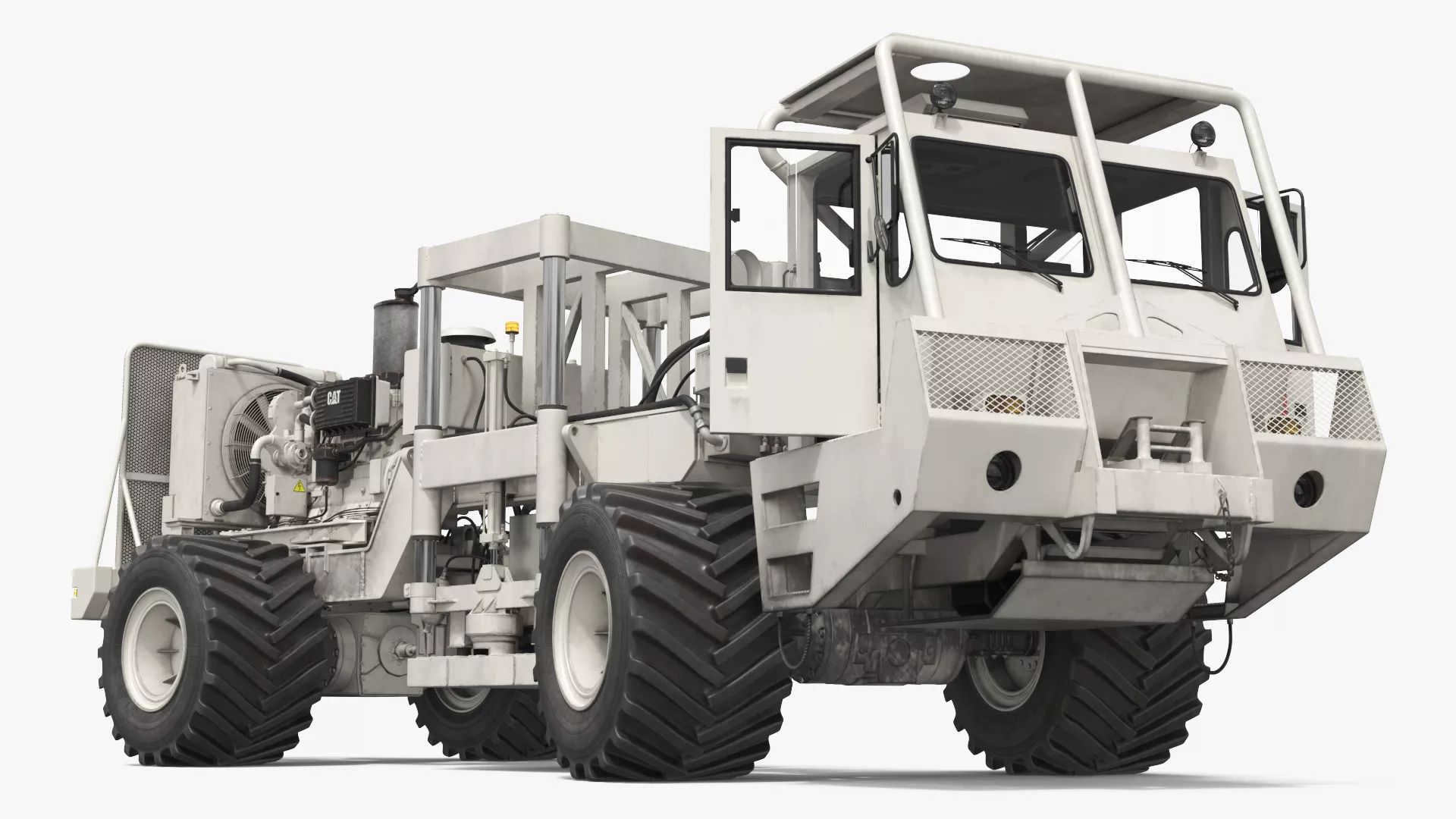 Vibroseis Survey Truck Rigged 3D model
