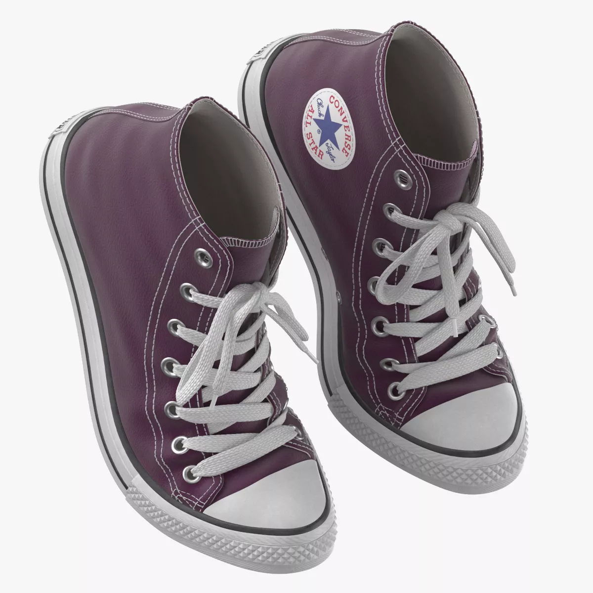 Basketball Leather Shoes Bent Purple 3D model