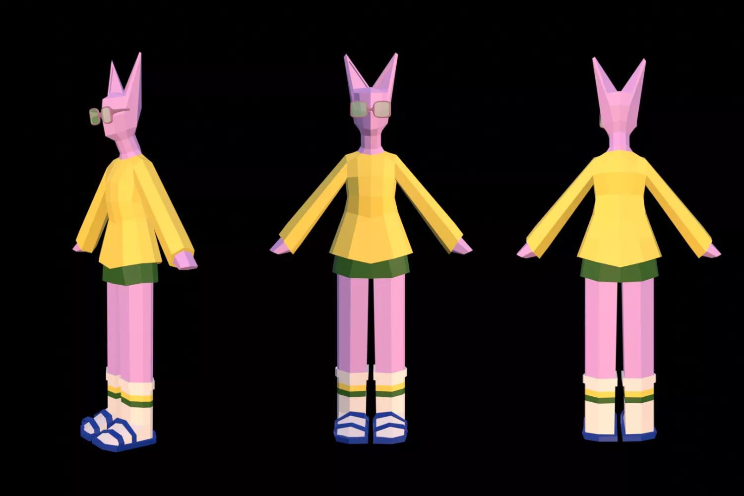Stylized Rabbit Character Free low-poly 3D model