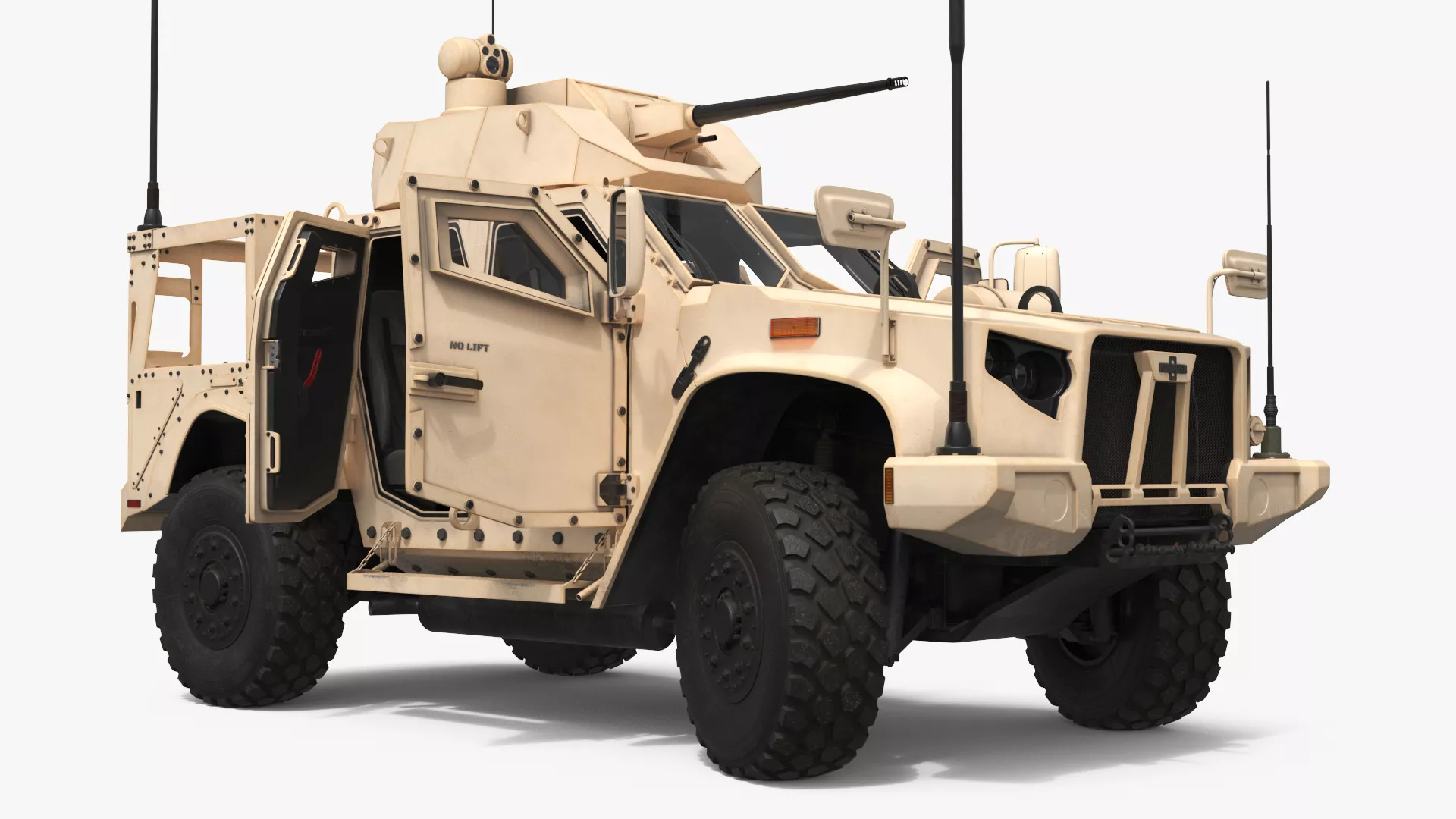 Combat Vehicle Oshkosh L-ATV with Autocannon Turret Rigged 3D model