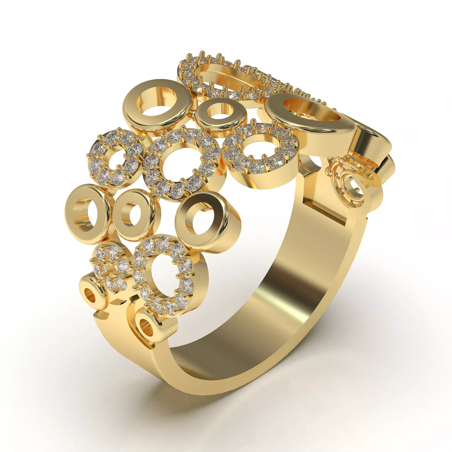 Gemstone Ring Jewelry 3D Model Circular Design 3D print model