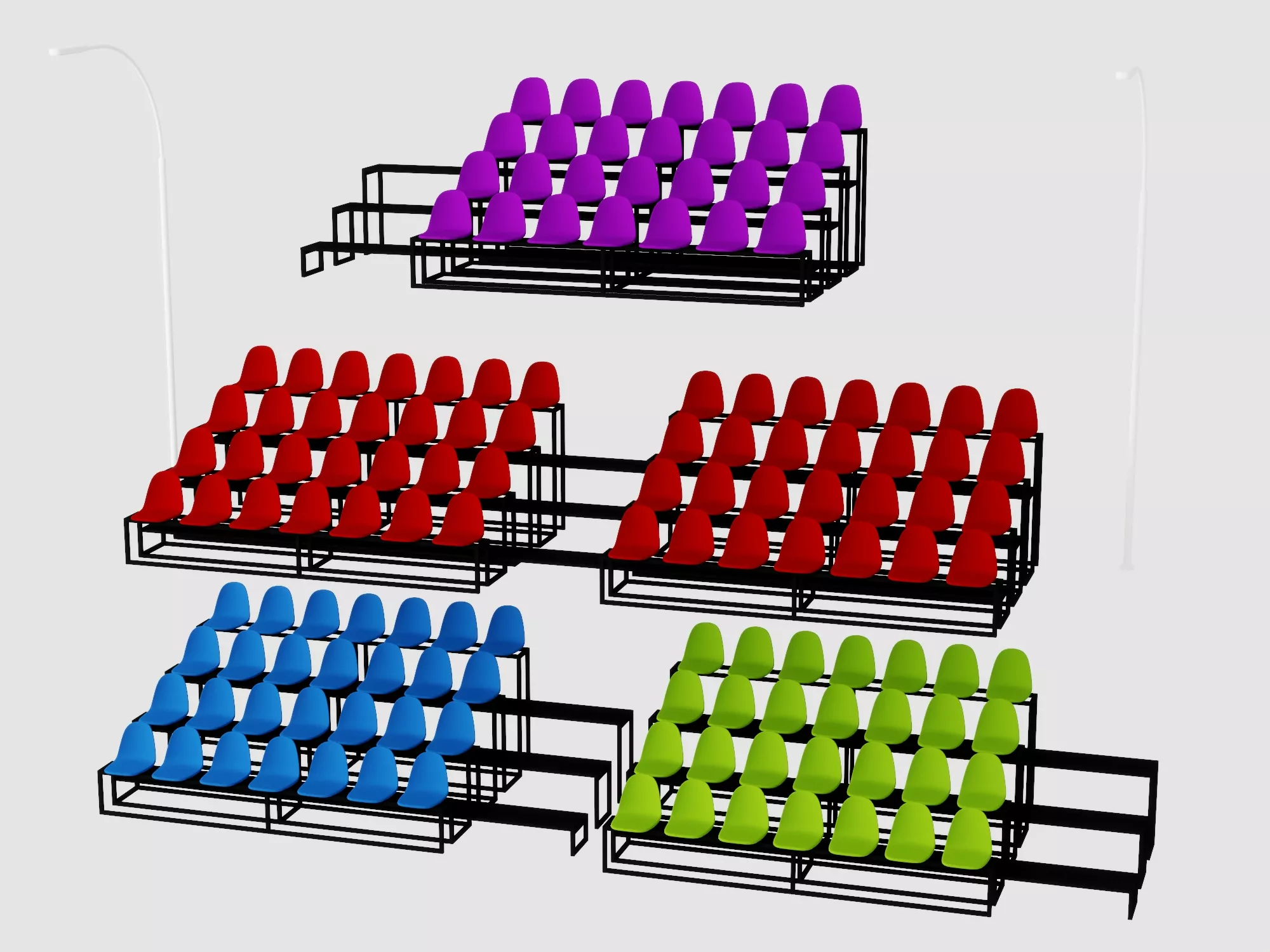Stadium Grandstand Seating Pack 3D model