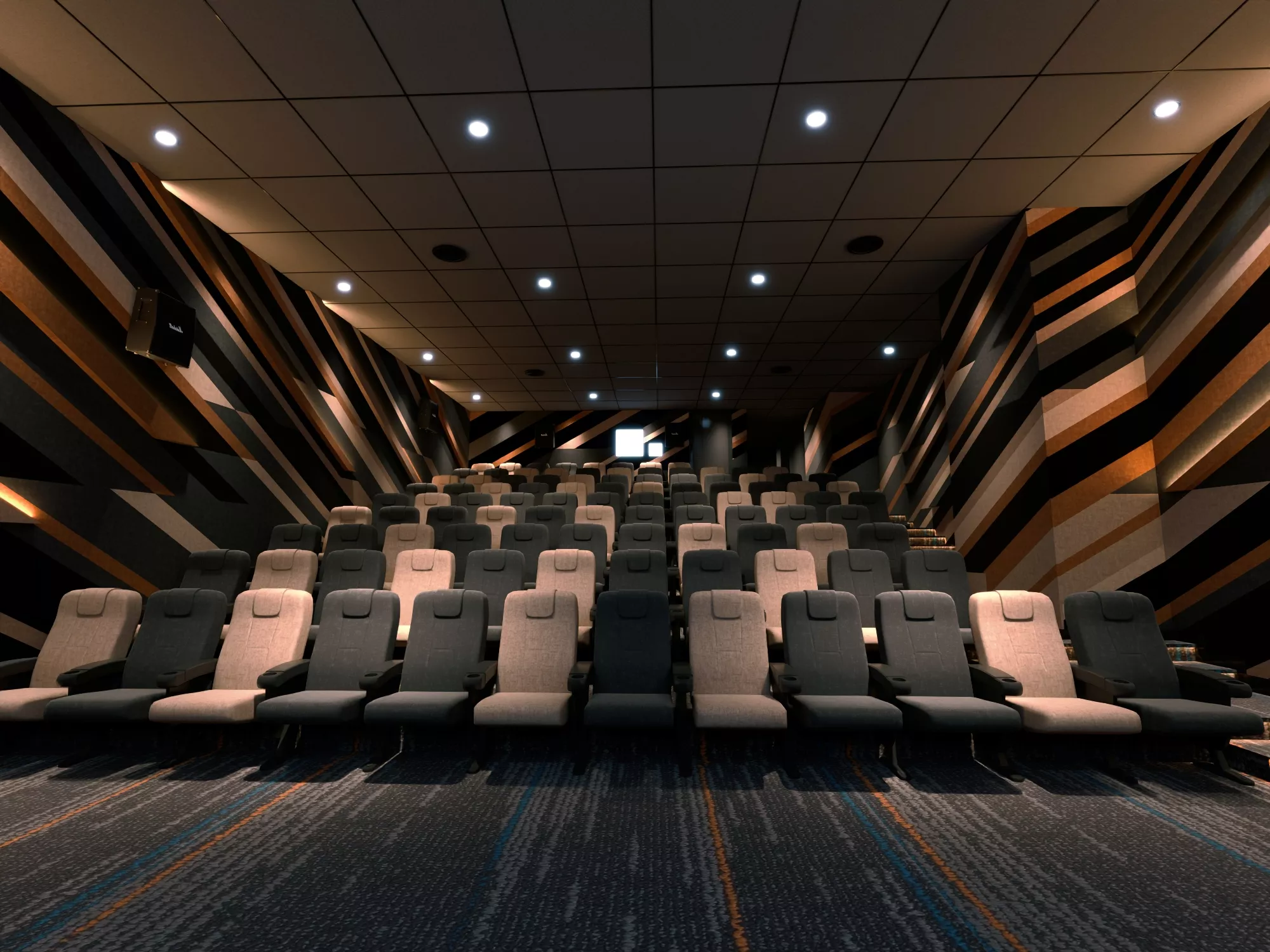 Cinema Hall Auditorium Interior Scene 3D model