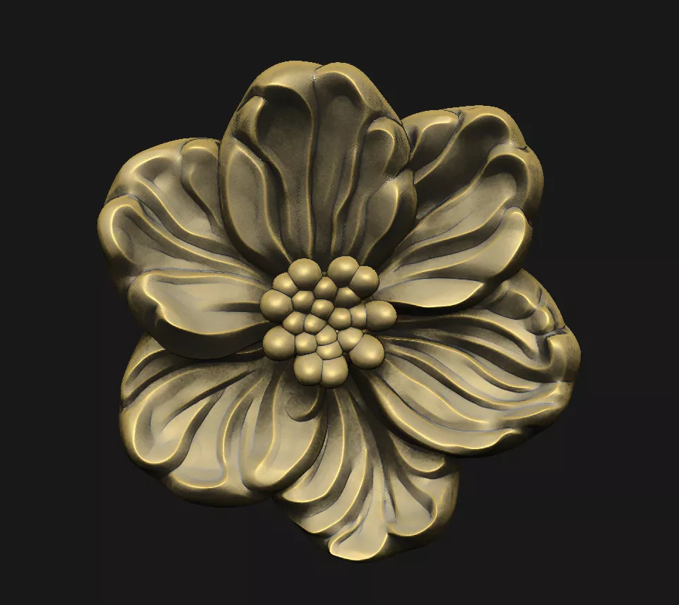 Sakura floral wood-carving cnc-relief artisan-carving 3D print model