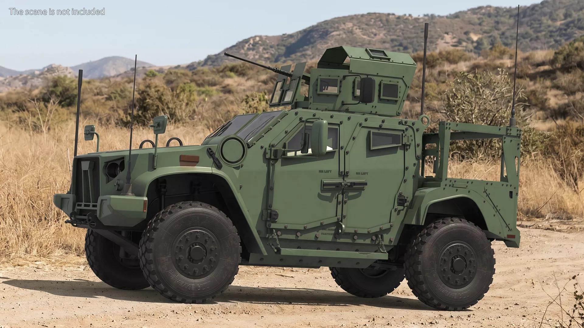 Patrol Car with Protected Gun Mount 3D model