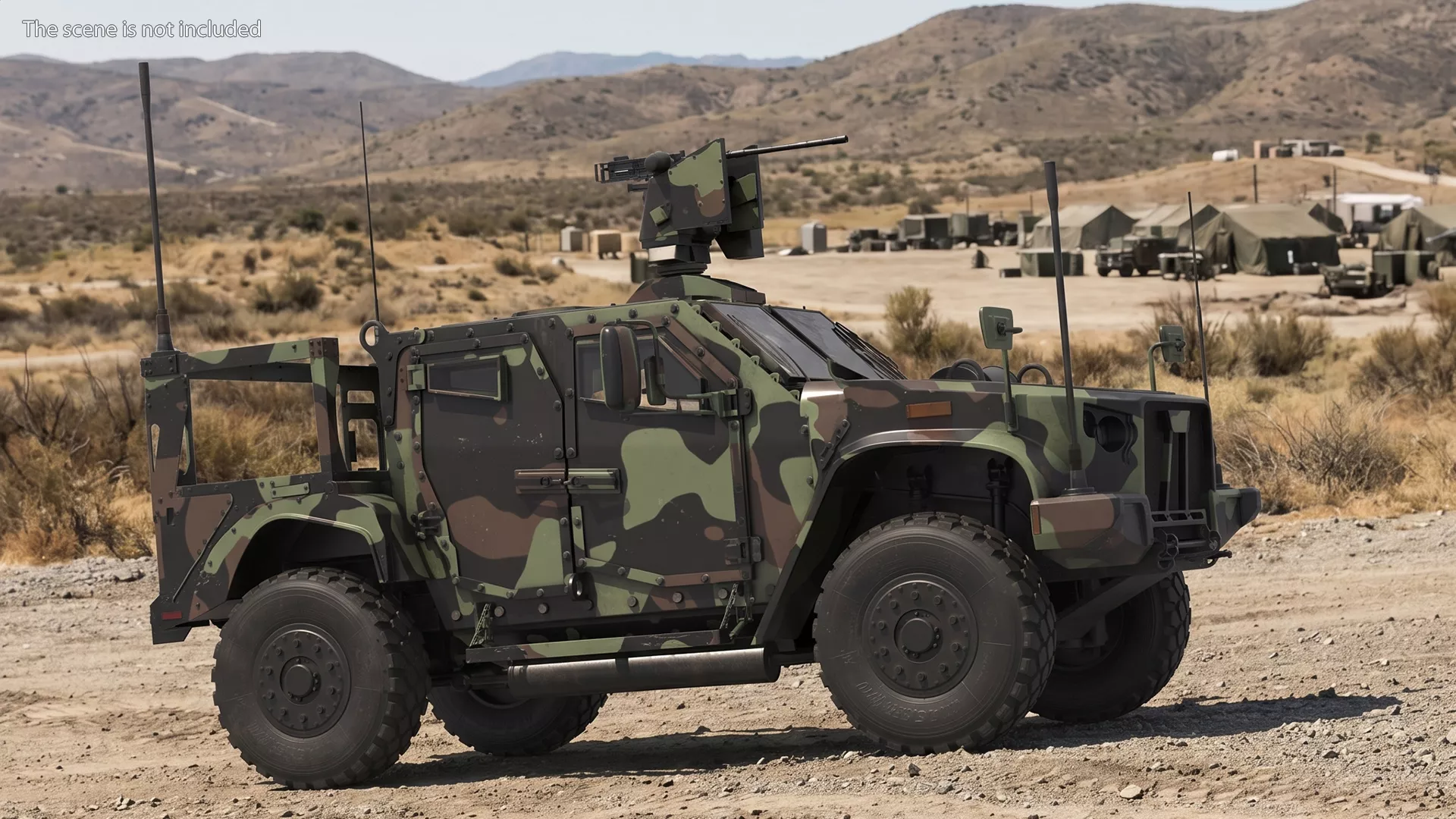 Armored Vehicle with Heavy Machine Gun 3D model
