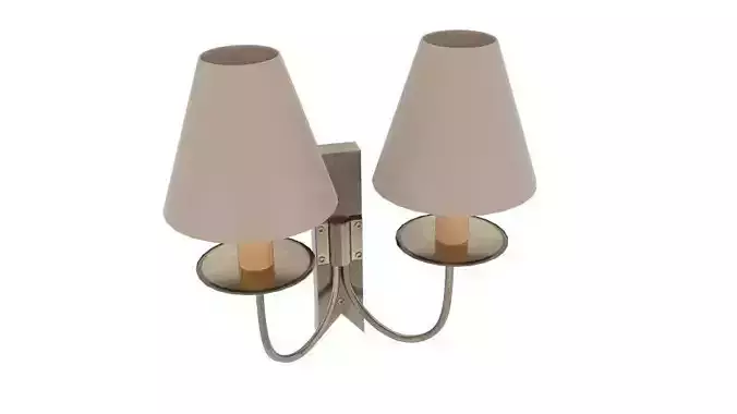 Double Cottage Wall Light Low-poly 3D model