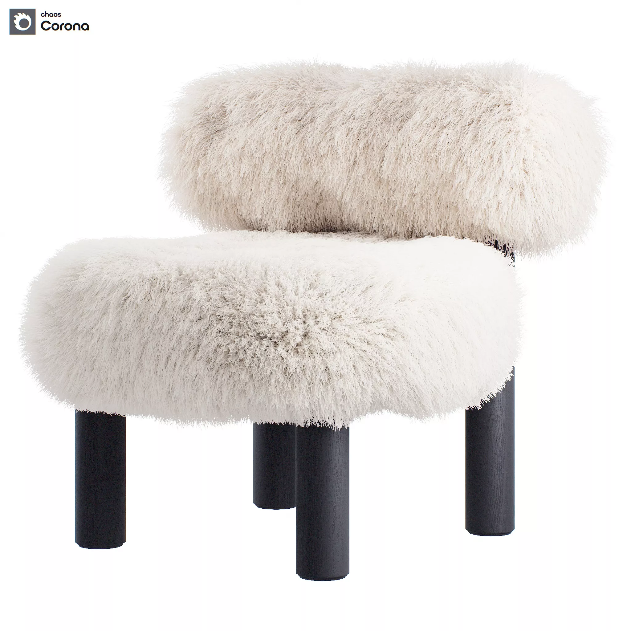 Low Chair Gropius CS2 Fluffy Edition 3D model