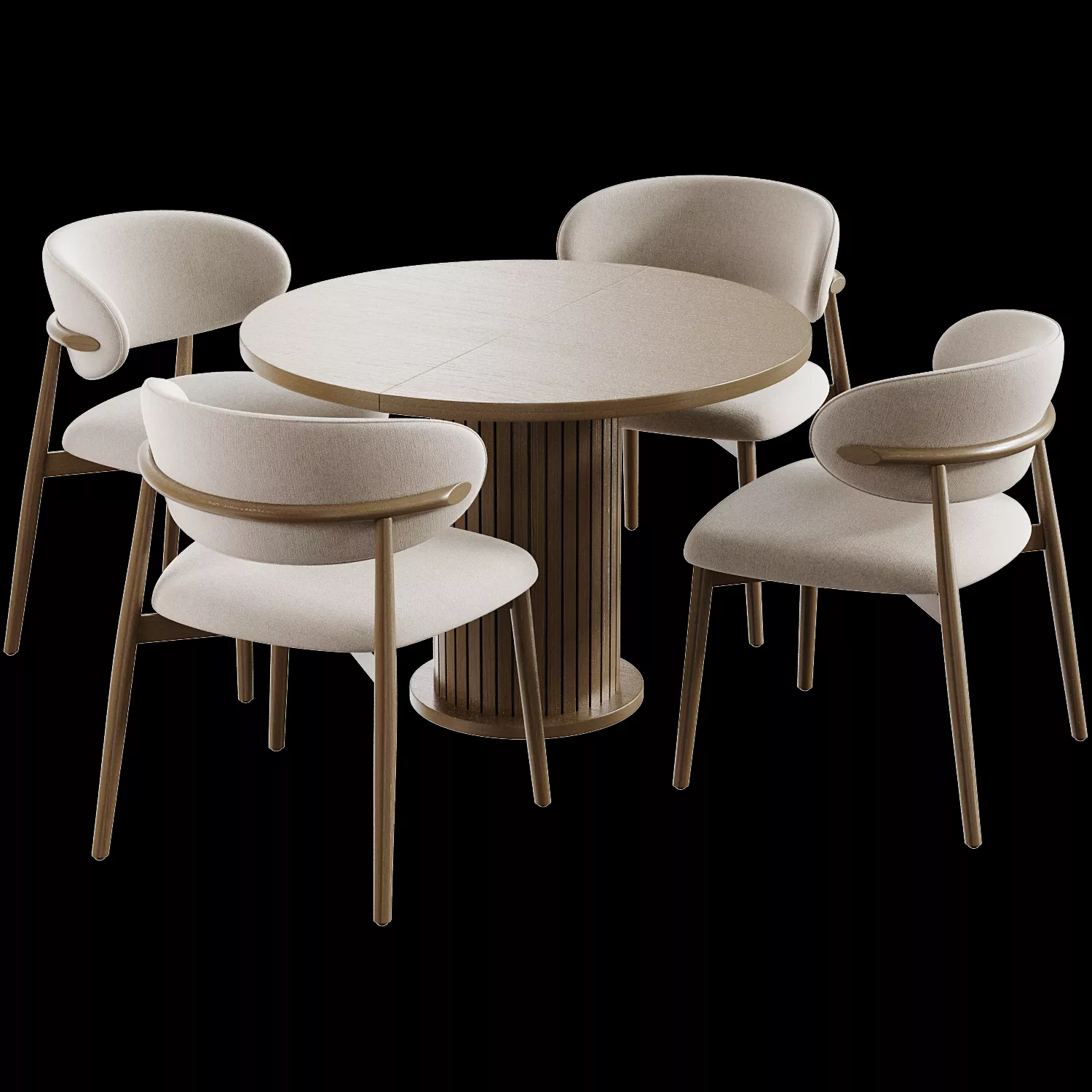 Oleandro Chair and Wave Round Table 3D model