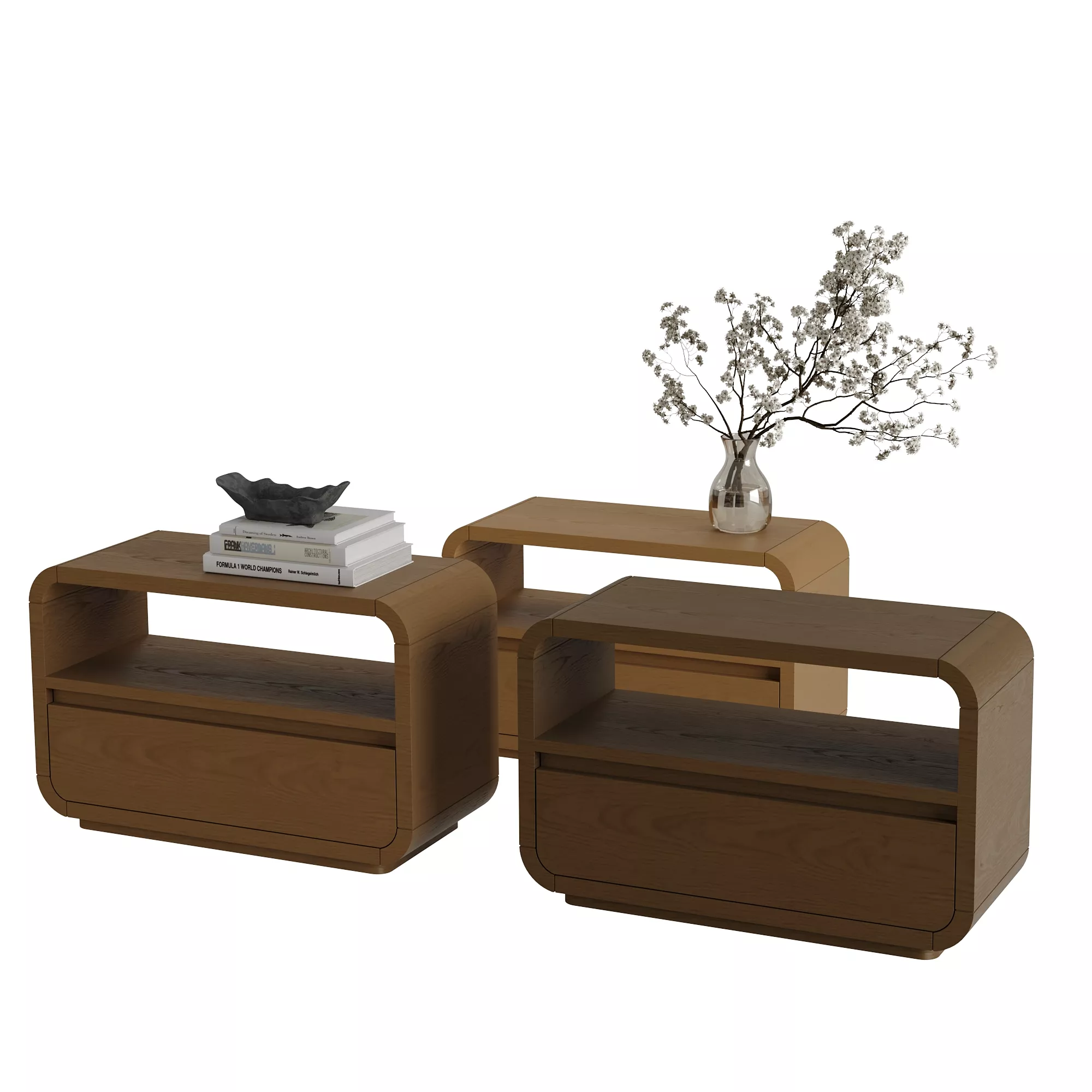Modern Wooden Nightstand 3D Model Free 3D model