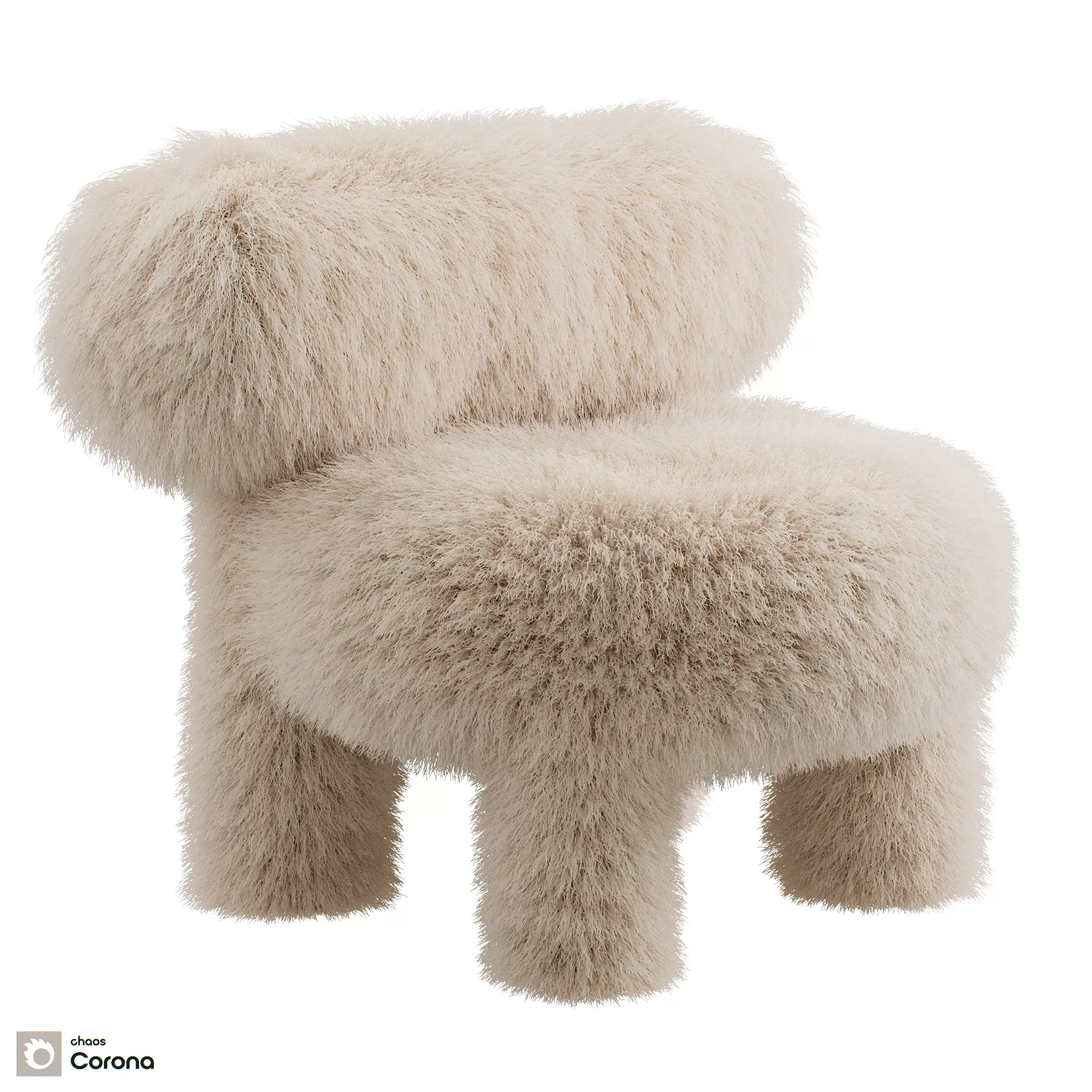 Baby Low Chair Gropius CS1 Fluffy Edition 3D model