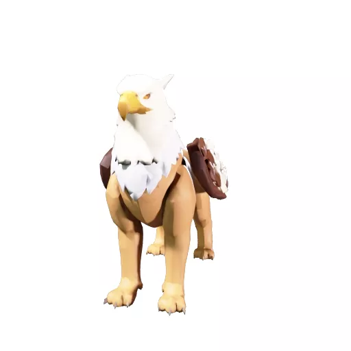 Low Poly Stylized Griffin 3D model