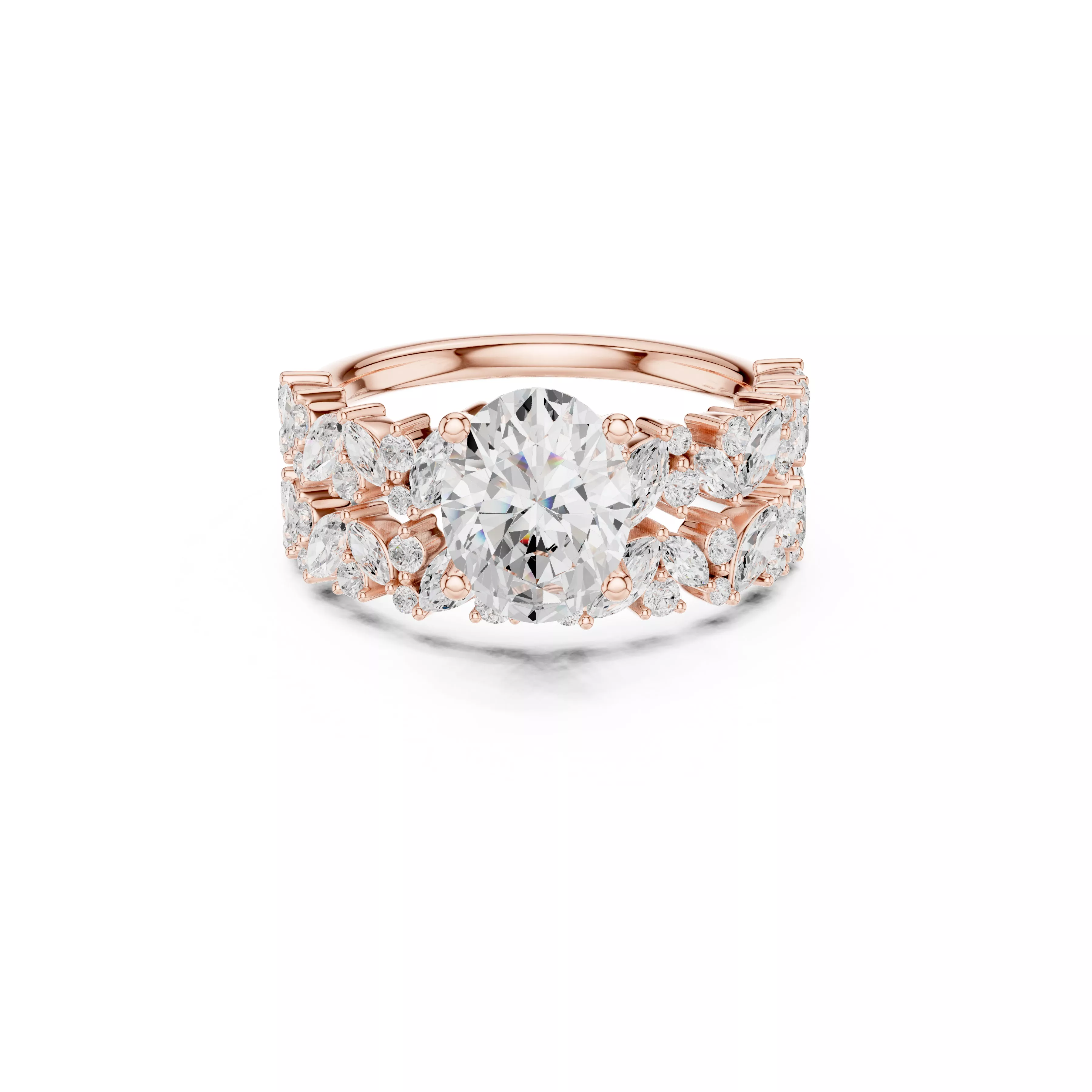 Buy Diamond Ring CAD Engagement Wedding Jewelry STL 3DM R2583 3D print model