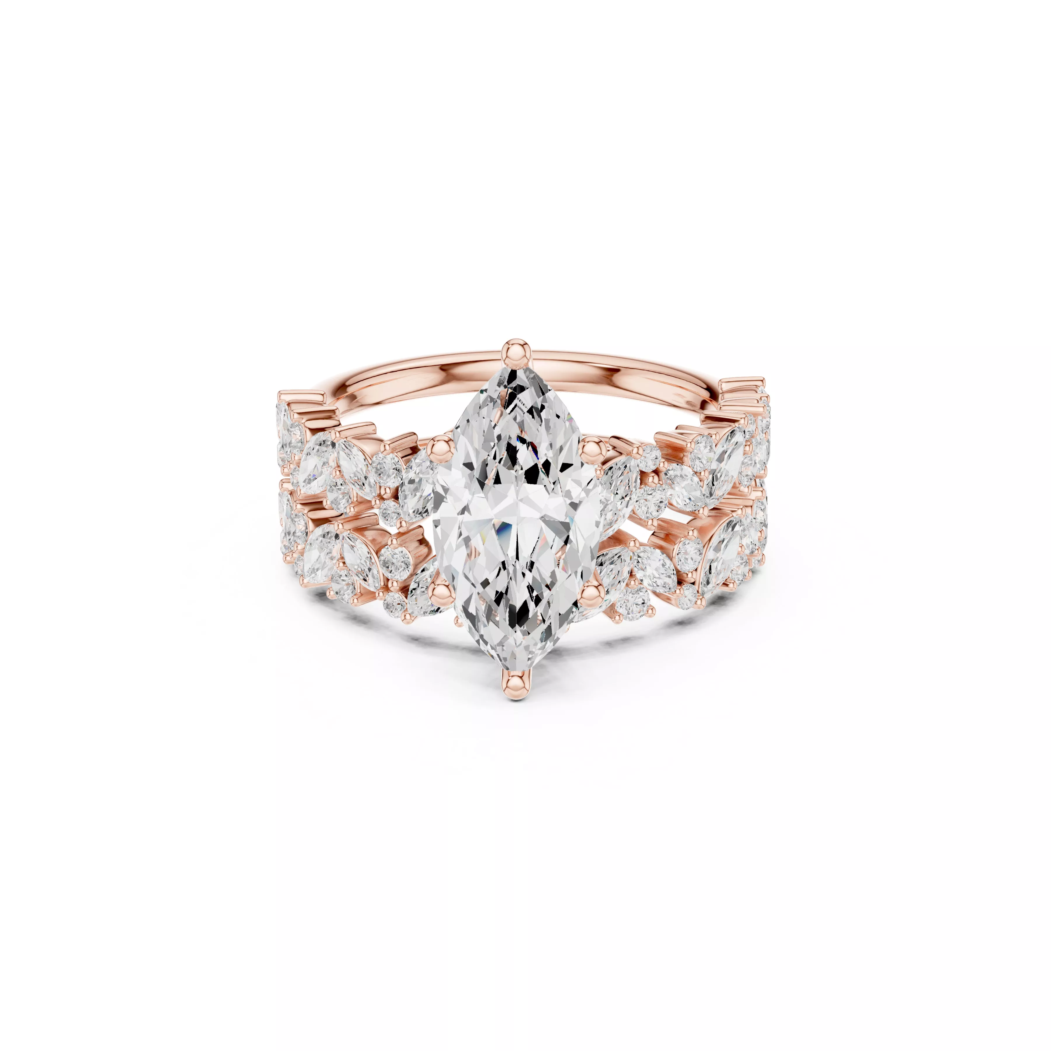Buy Diamond Ring CAD Engagement Wedding Jewelry STL 3DM R2582 3D print model