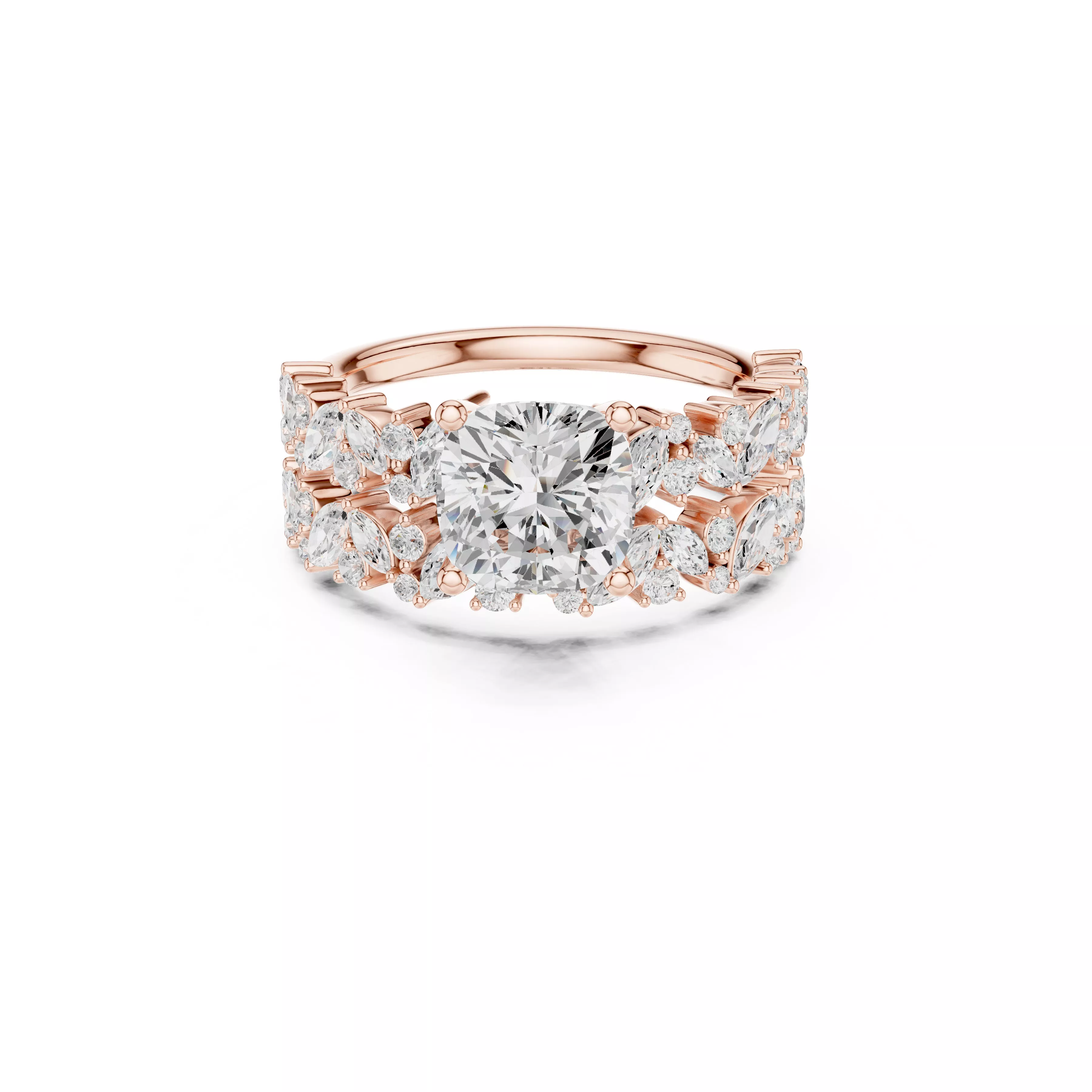 Buy Diamond Ring CAD Engagement Wedding Jewelry STL 3DM R2581 3D print model