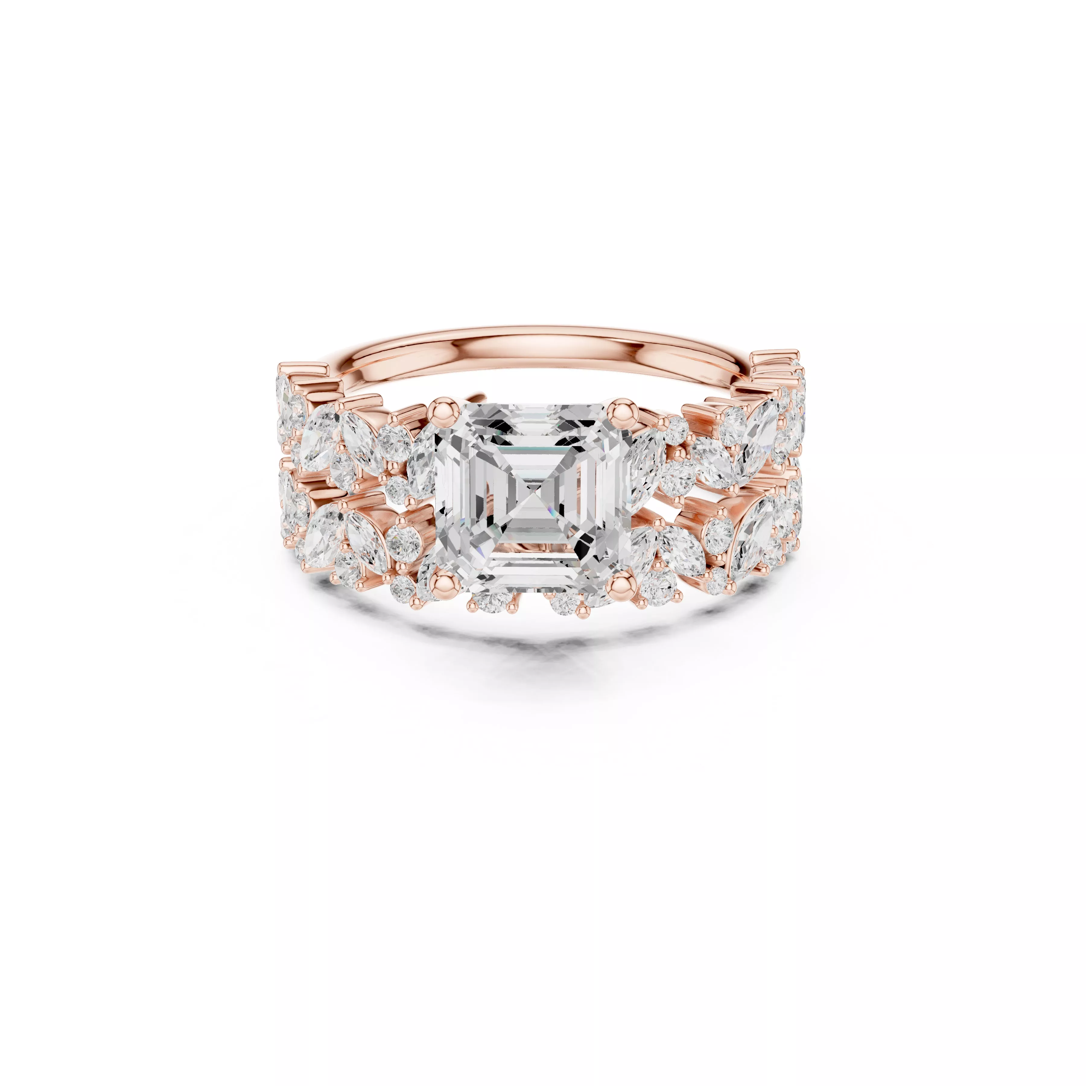 Buy Diamond Ring CAD Engagement Wedding Jewelry STL 3DM R2580 3D print model