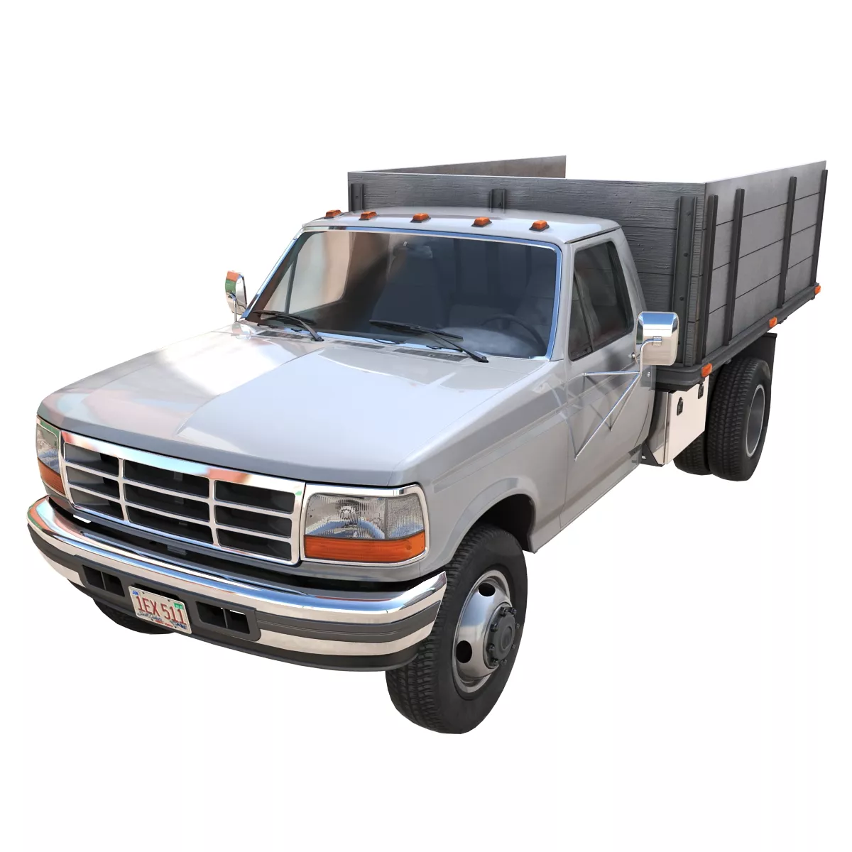 F250 Stakebed pickup truck Low-poly 3D model