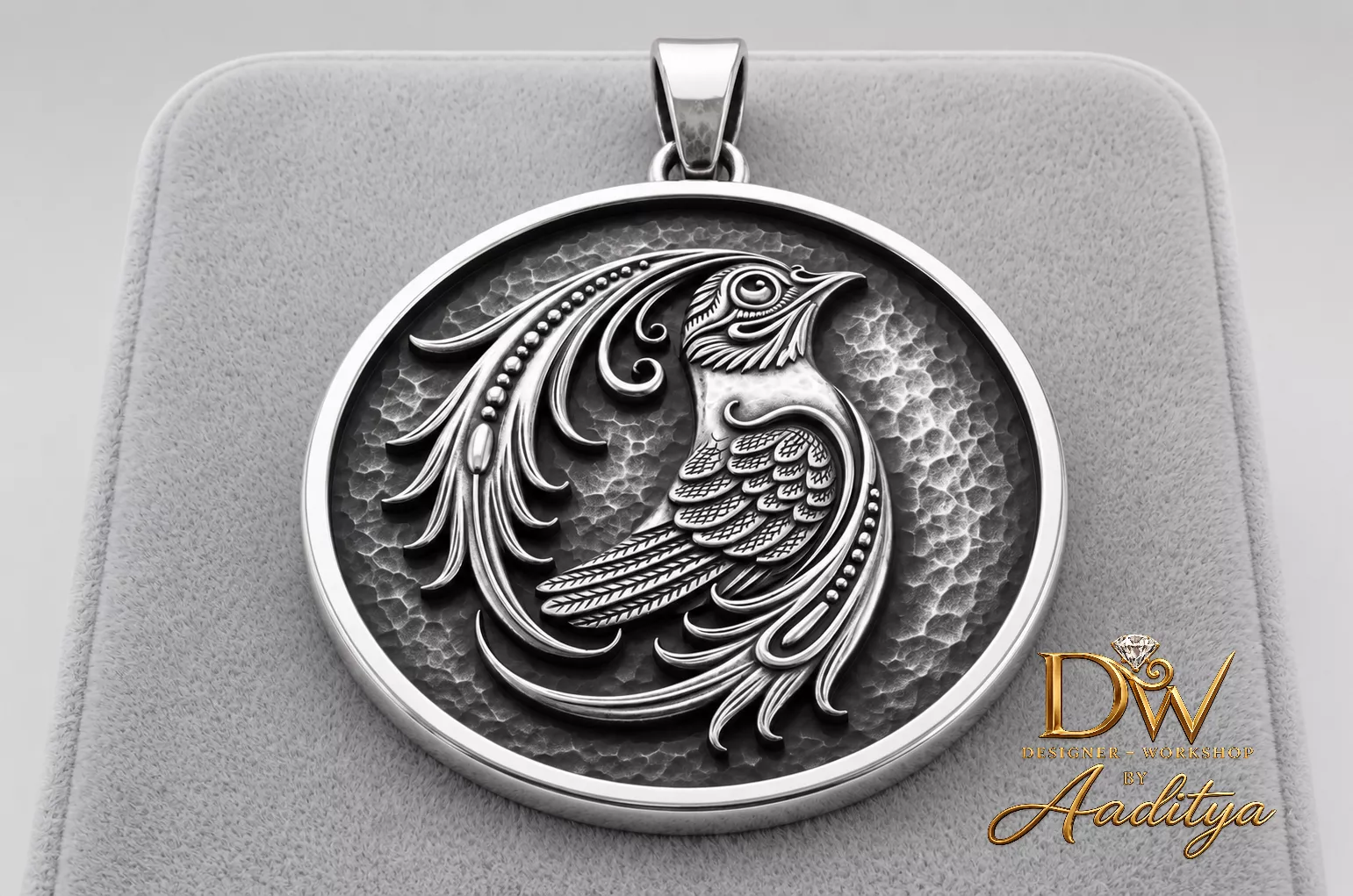 Mythical Phoenix Bird Pendant 3D print model