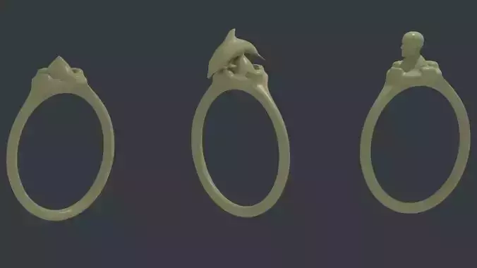 3 rings three 3D print model