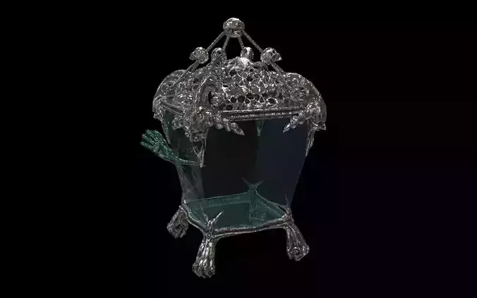 Lantern ornate glass container