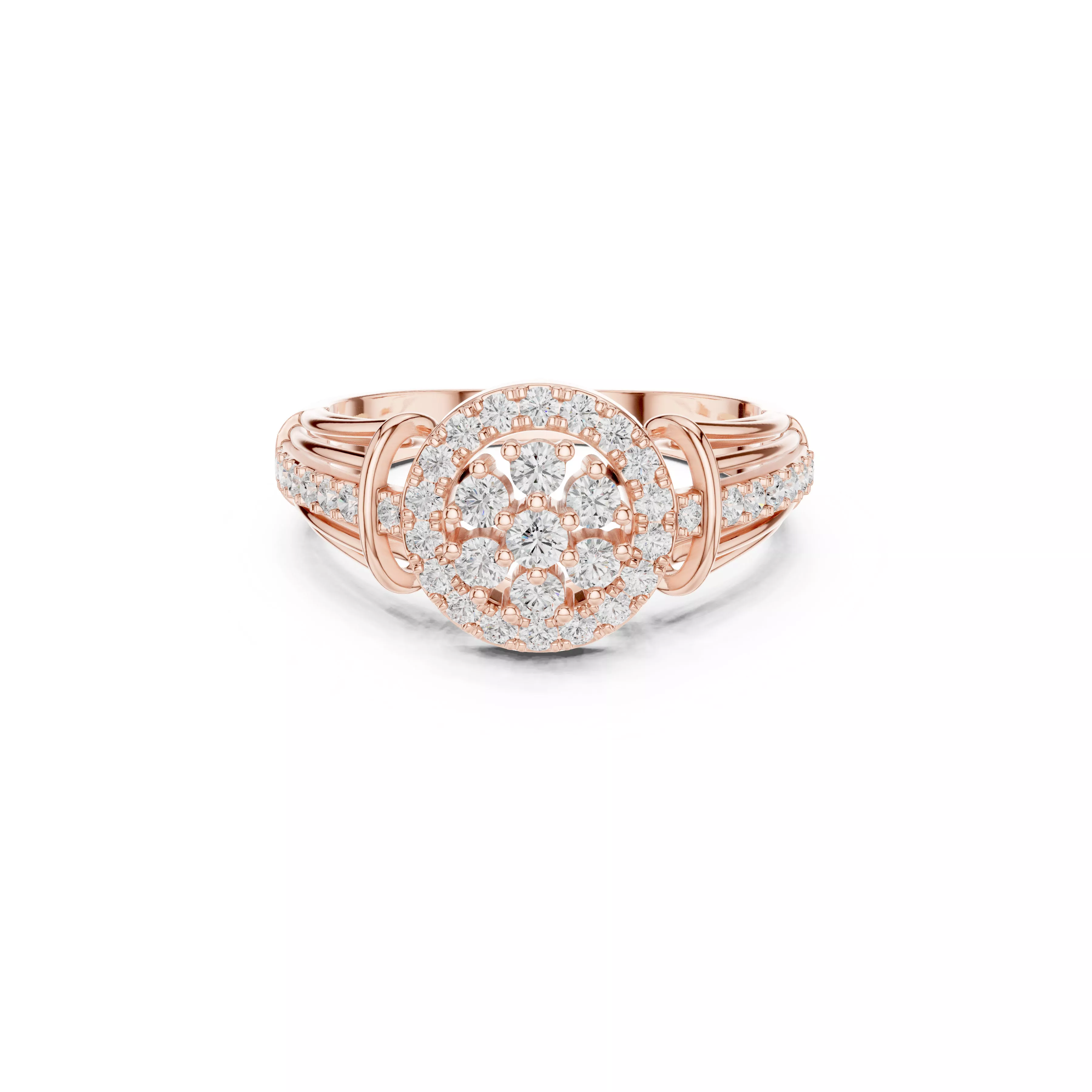 Buy Diamond Ring CAD Design STL 3DM Gold Ring Band R1857 3D print model