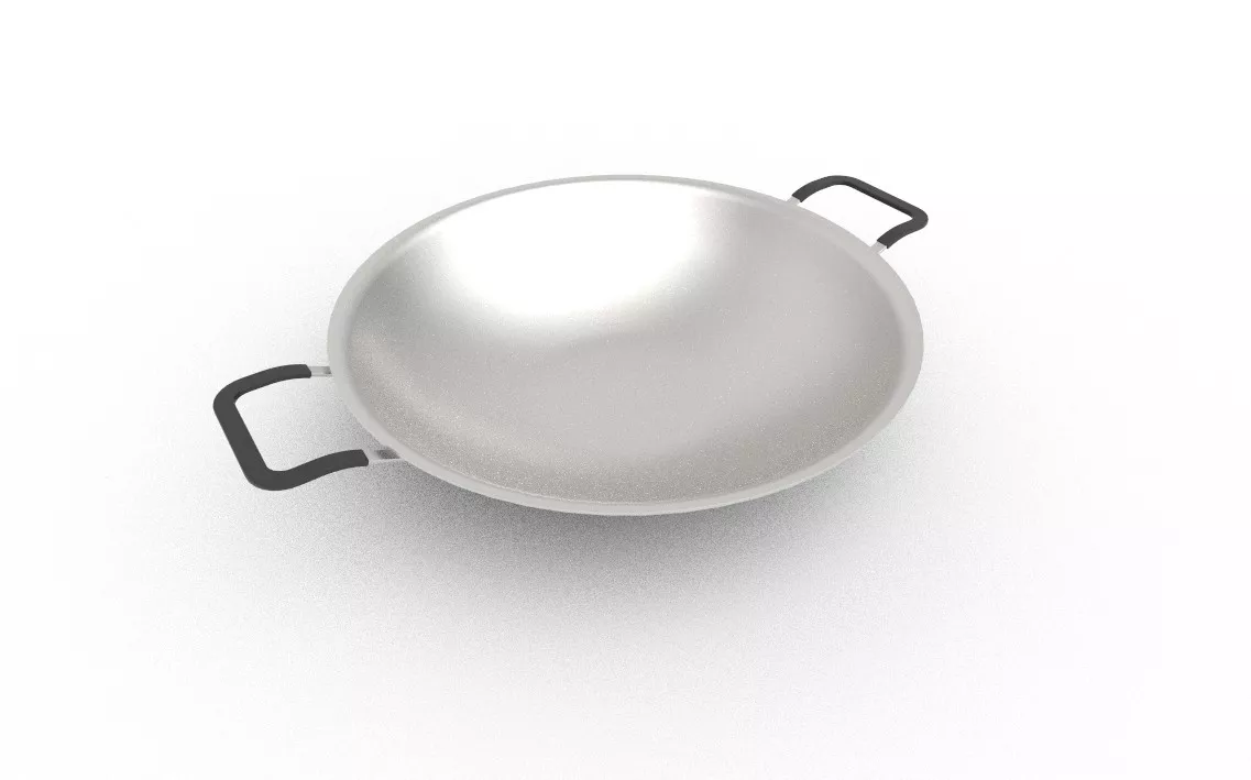 Stainless Steel Wok M01 Low-poly 3D model