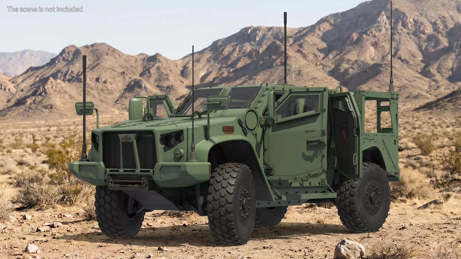 Military Truck Oshkosh L-ATV Green Rigged 3D model
