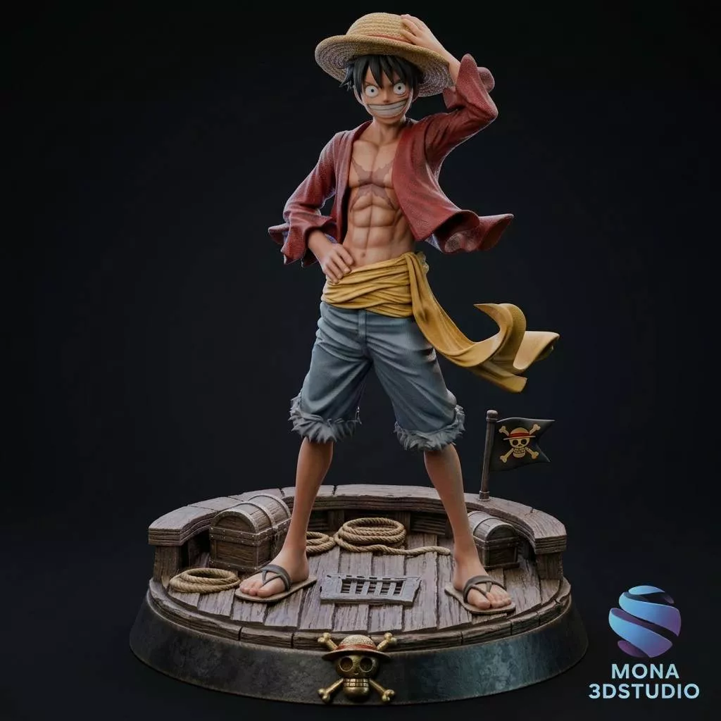 Monkey D Luffy One Piece - 3D Diorama STL 3D print model