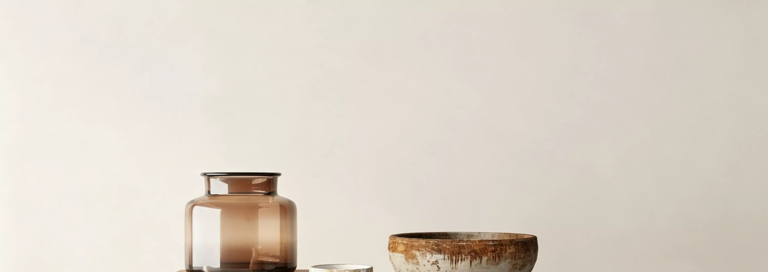 Decorative Glass Jar and Ceramic Bowl Set 3D model