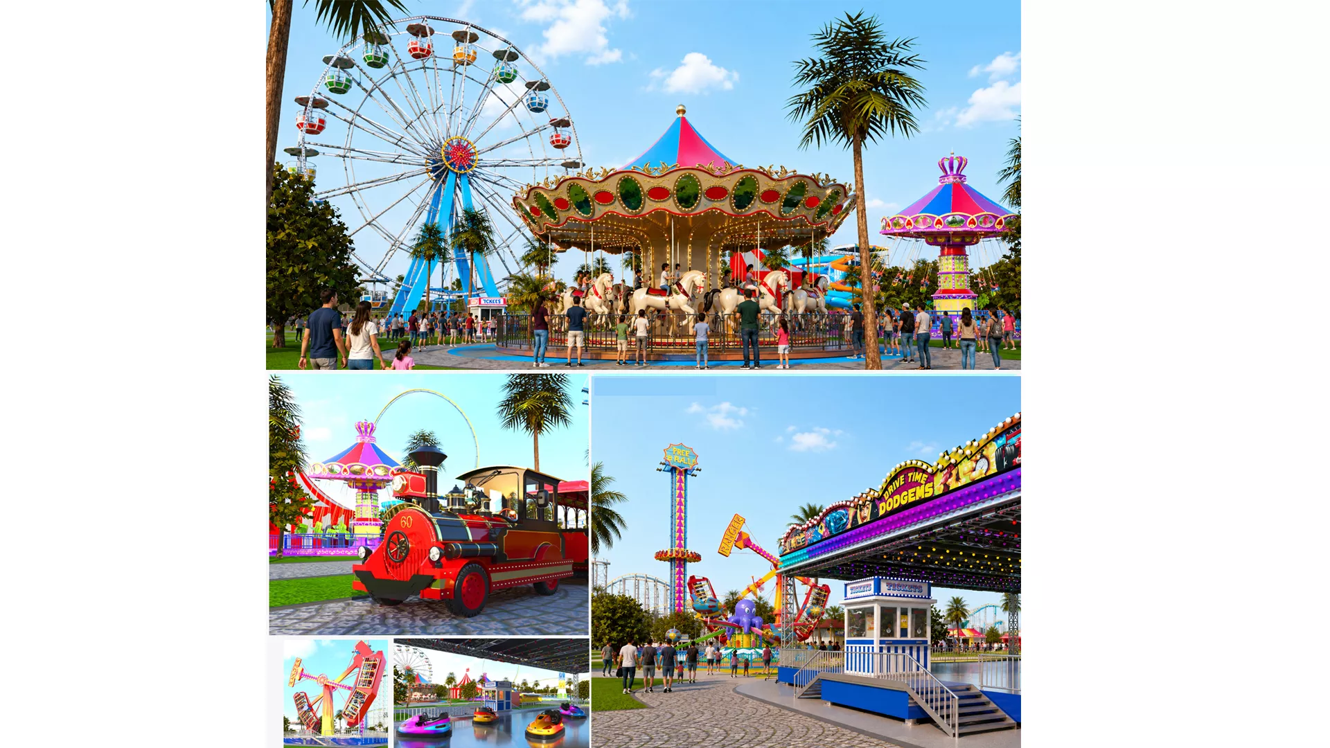 Full Amusement Theme Park 3D model