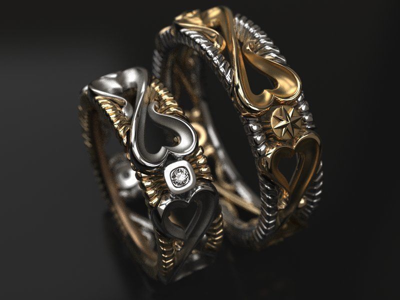 Infinity love wedding rings - original 3D print model_1