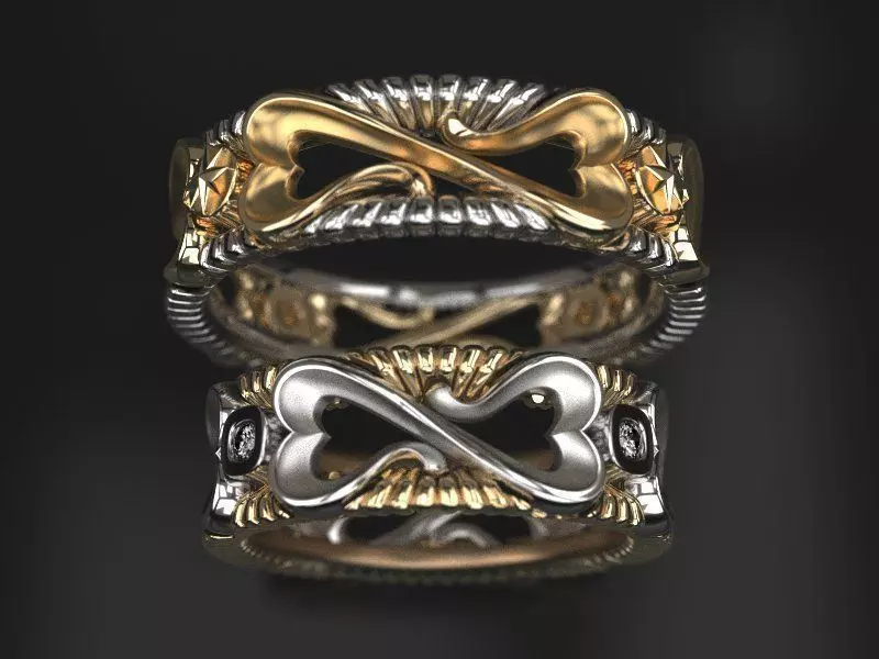 Infinity love wedding rings - original 3D print model_0