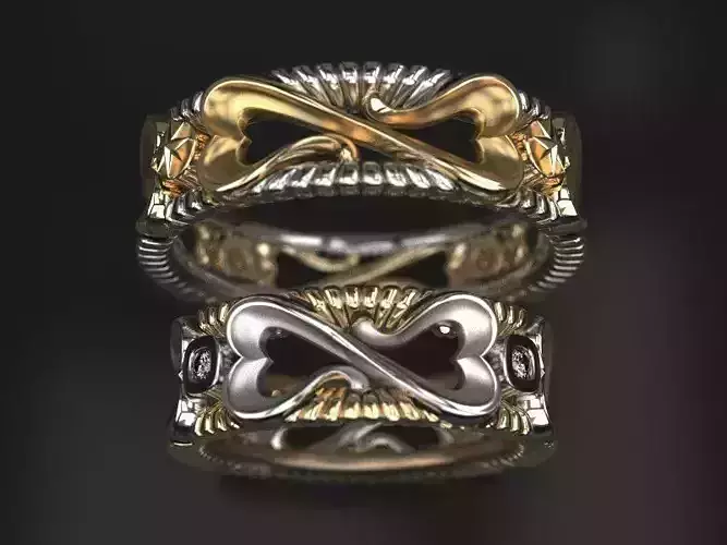 Infinity love wedding rings - original 3D print model