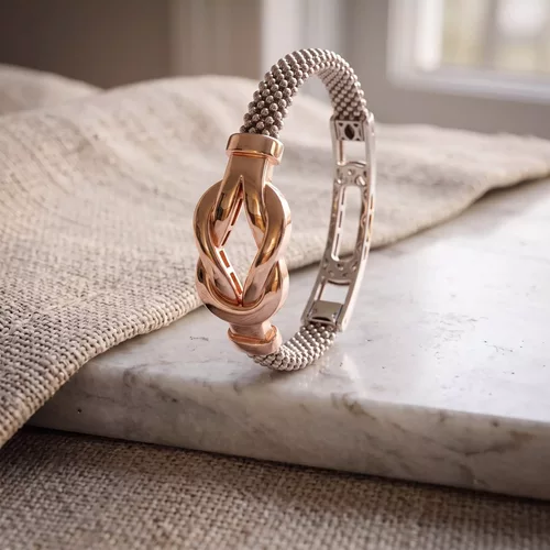 small size reef knot mesh bracelet with support