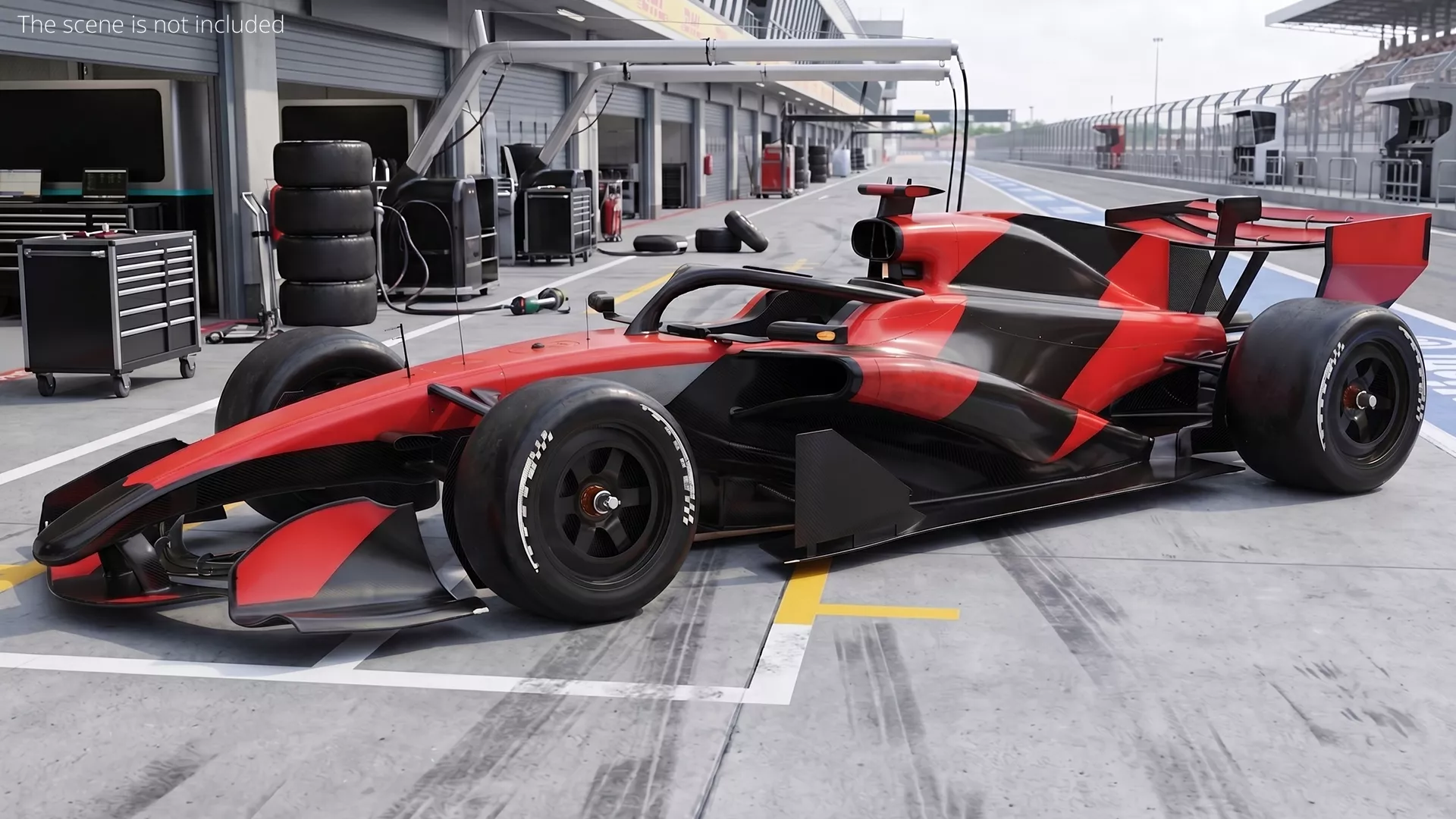 Modern Formula Racing Car Rigged 3D model
