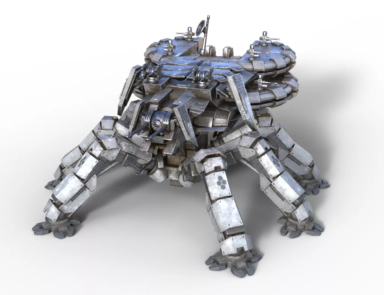Sci-Fi Spider Tank Mech Low-poly 3D model