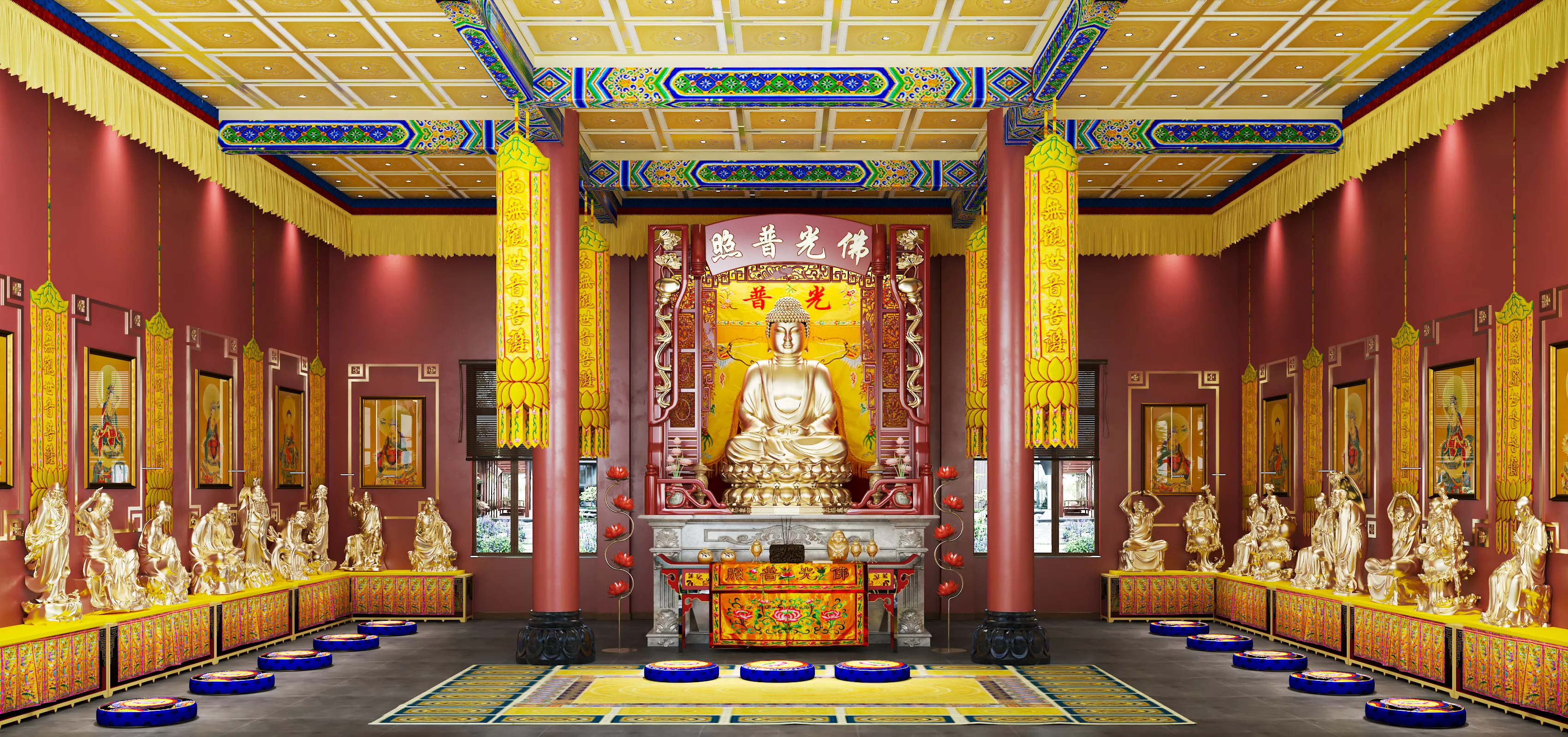 China the Shakya ManiHall Buddhist Temple 3D model