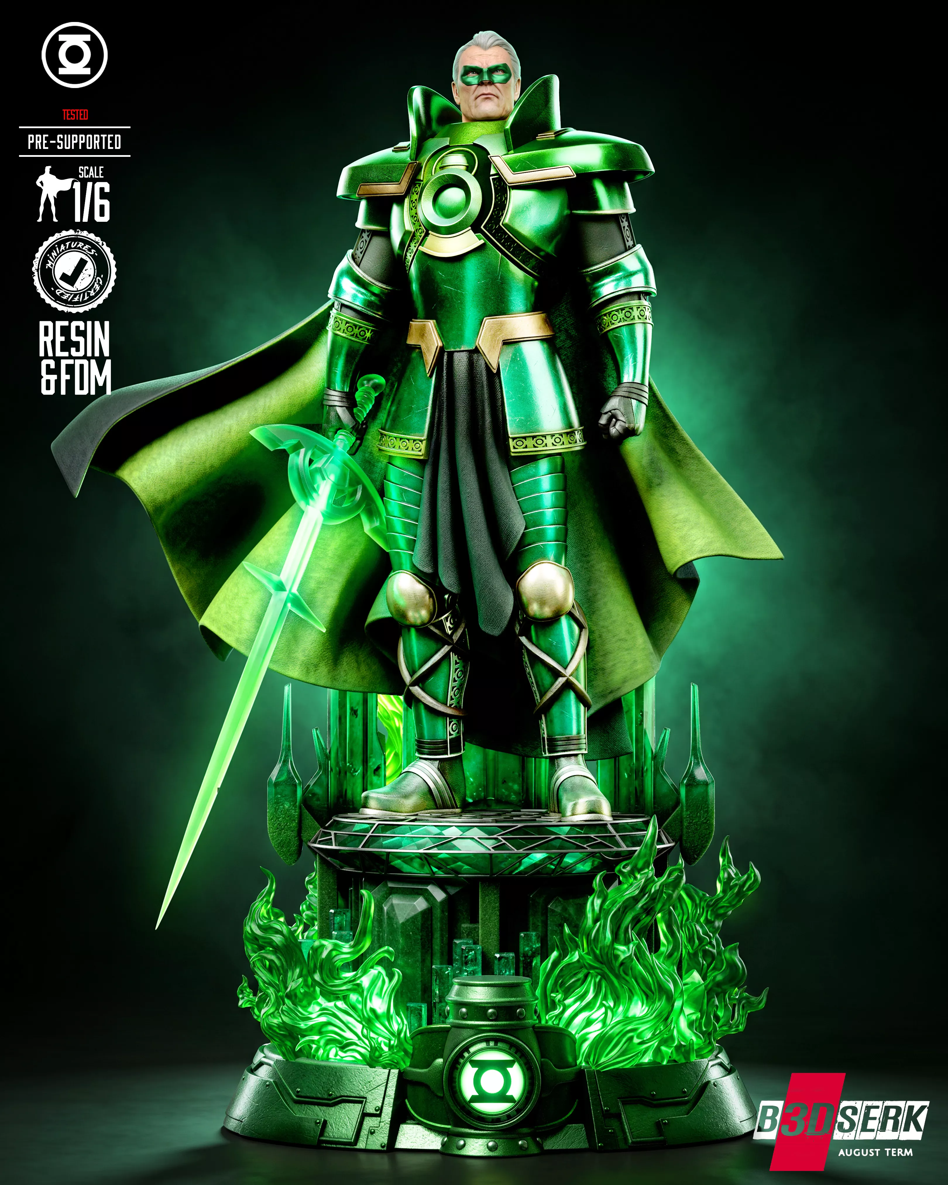 B3DSERK Alan Scott Green Lantern Sculpture 3D print model