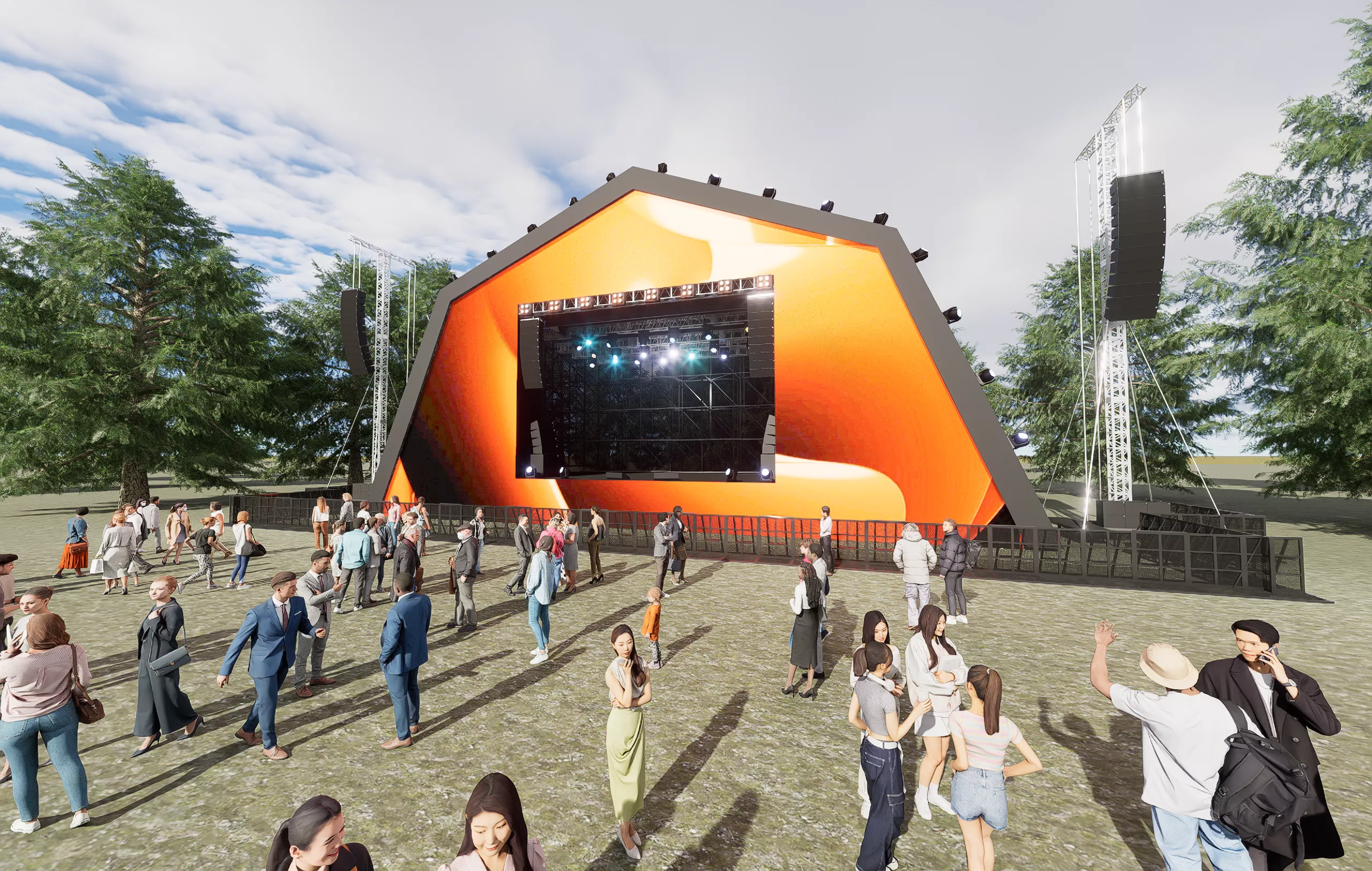 Led Stage Real OUTDOOR CONCERT STAGE 3D model | CGTrader