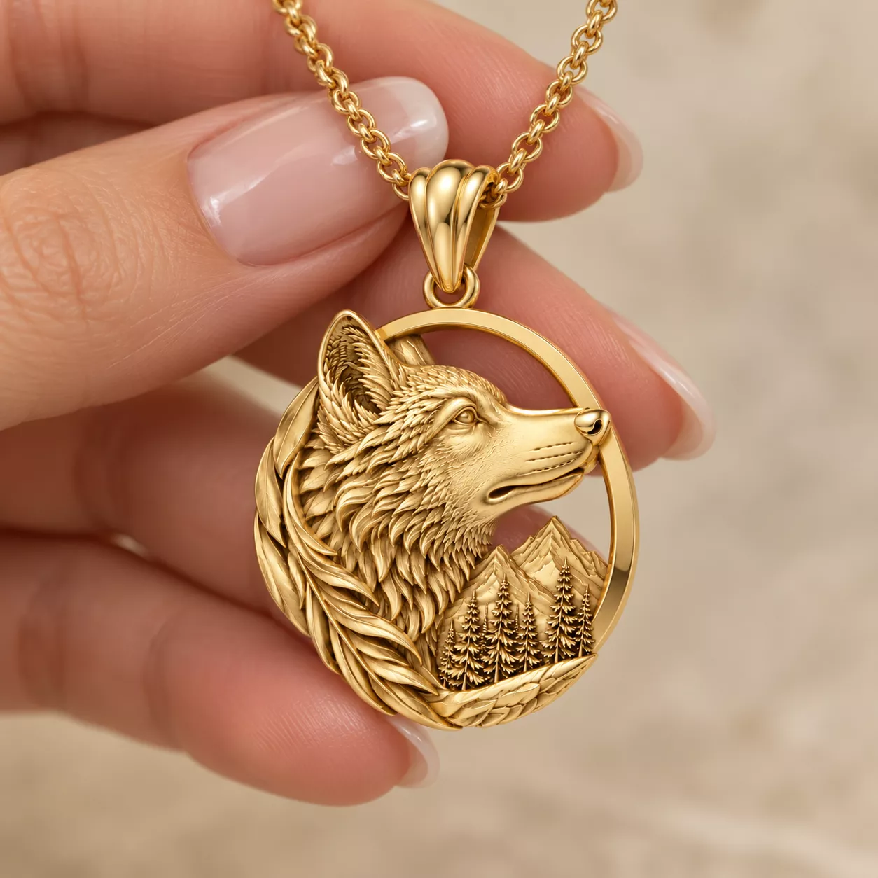 Wolf pendant 3D print model