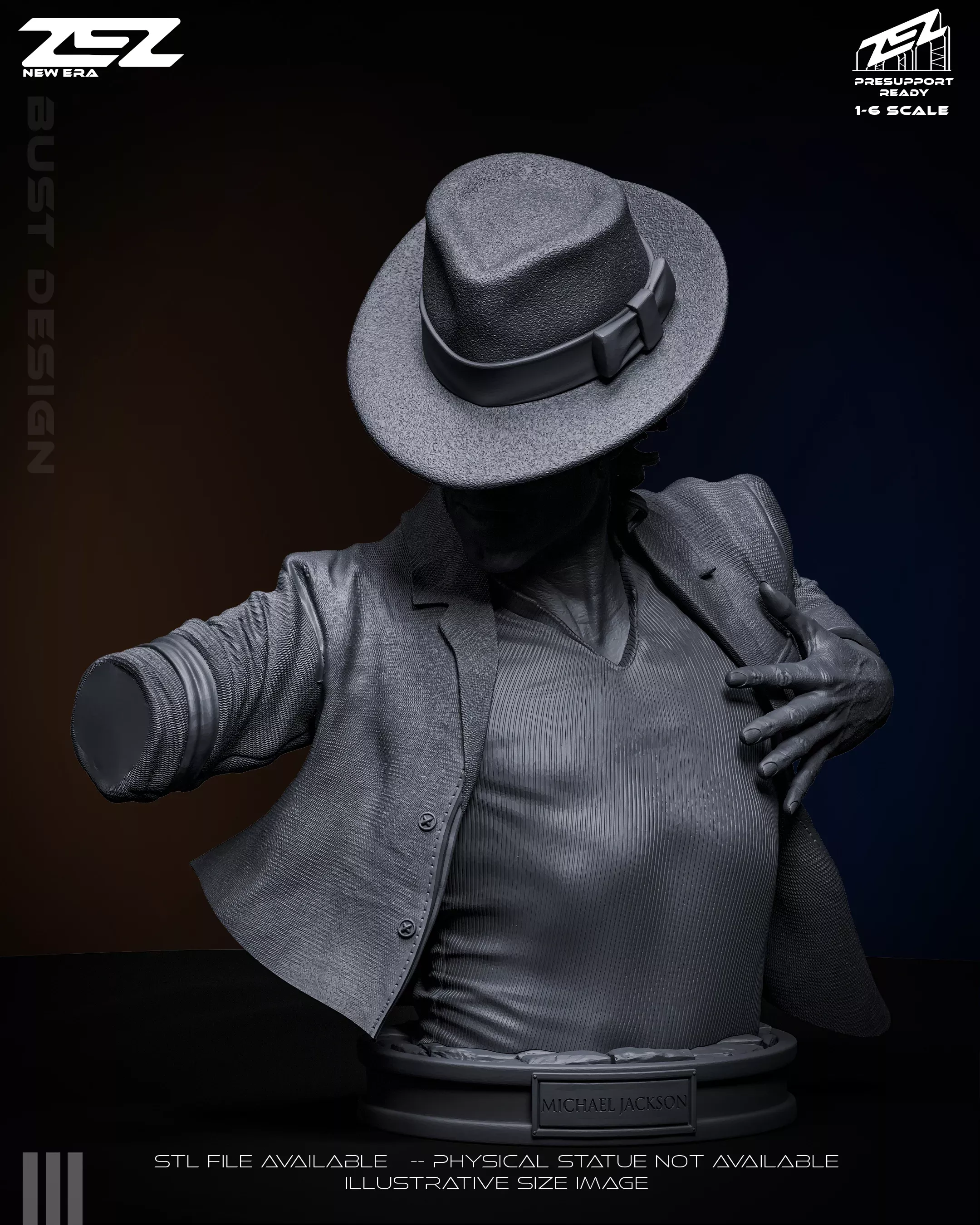 MICHAEL JACKSON ZEZ BUST 3D print model
