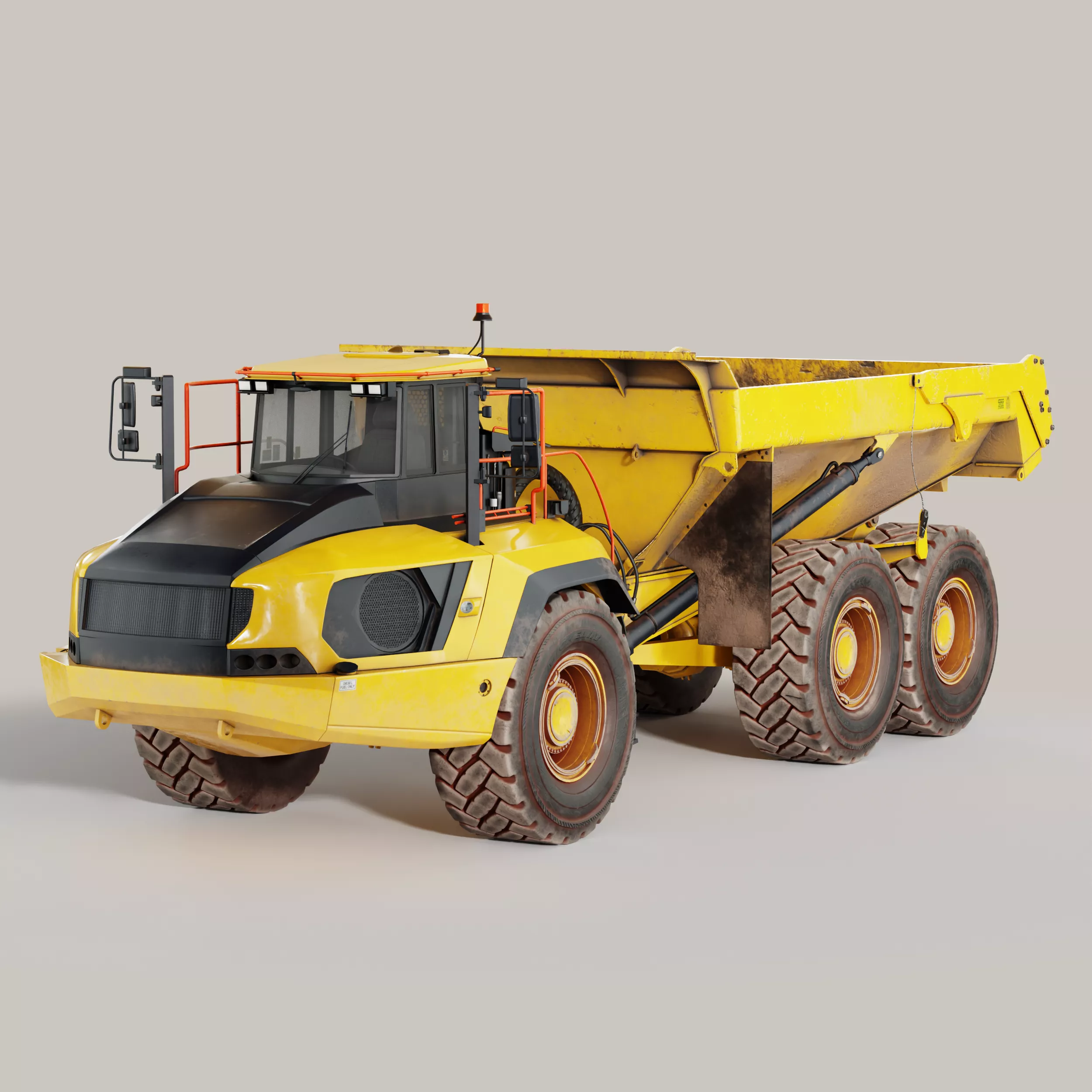 Articulated Dump Truck - Rigged Realistic Construction Model Low-poly 3D model