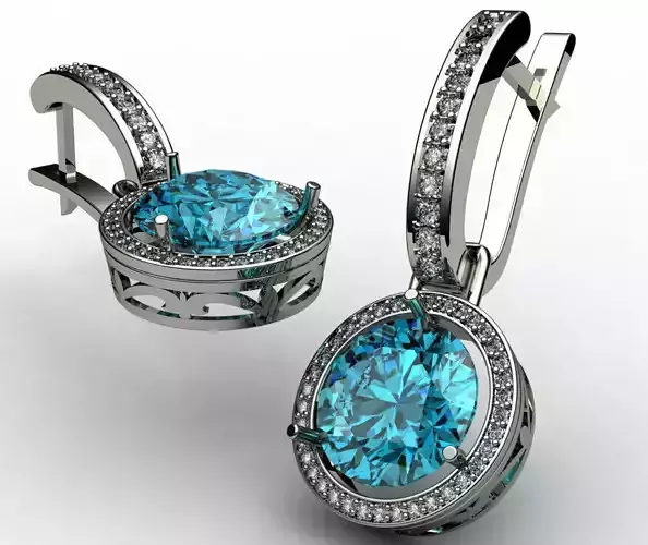 Earrings with topaz 0021